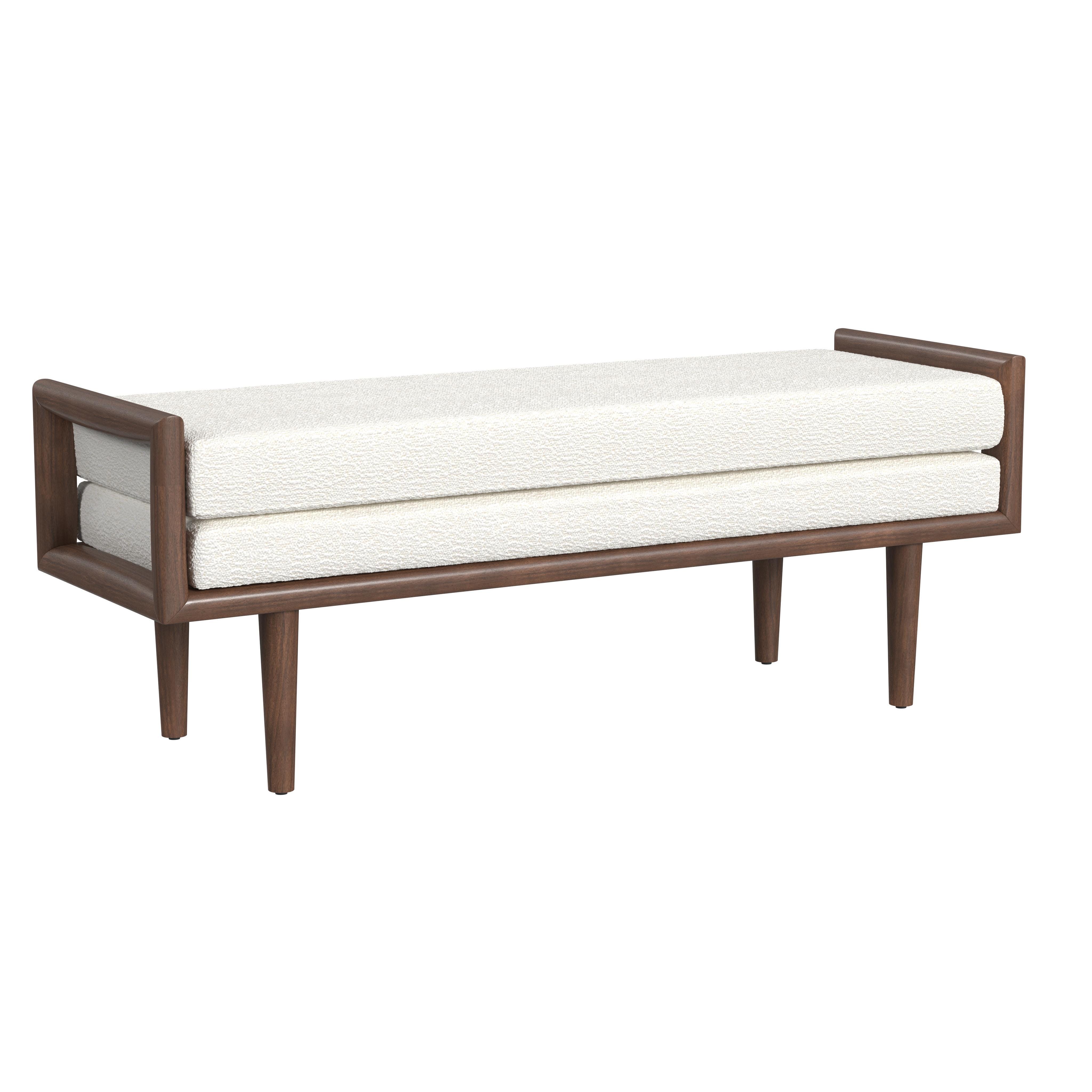 Homepop Bench with Wood Base, , large