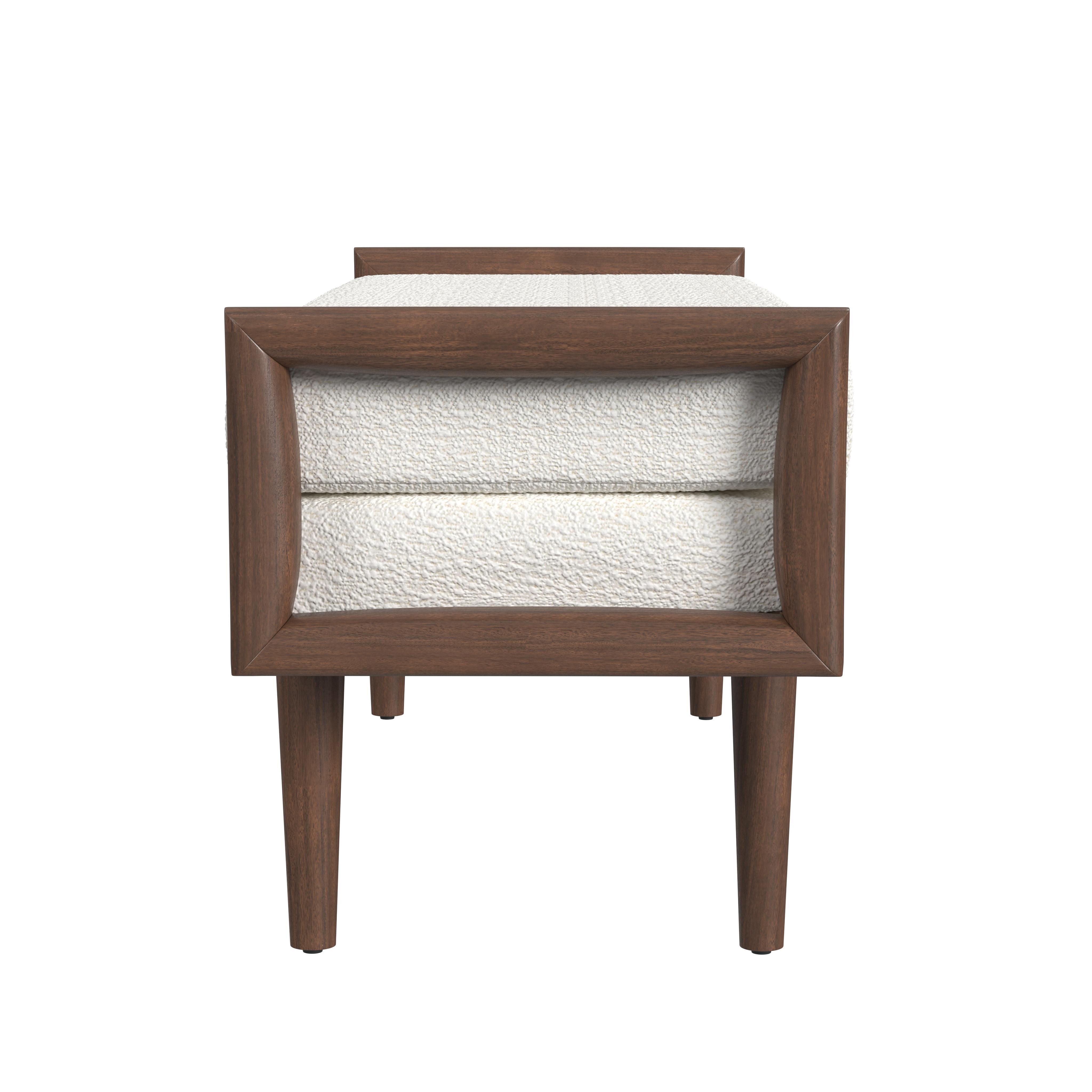 Homepop Bench with Wood Base, , large