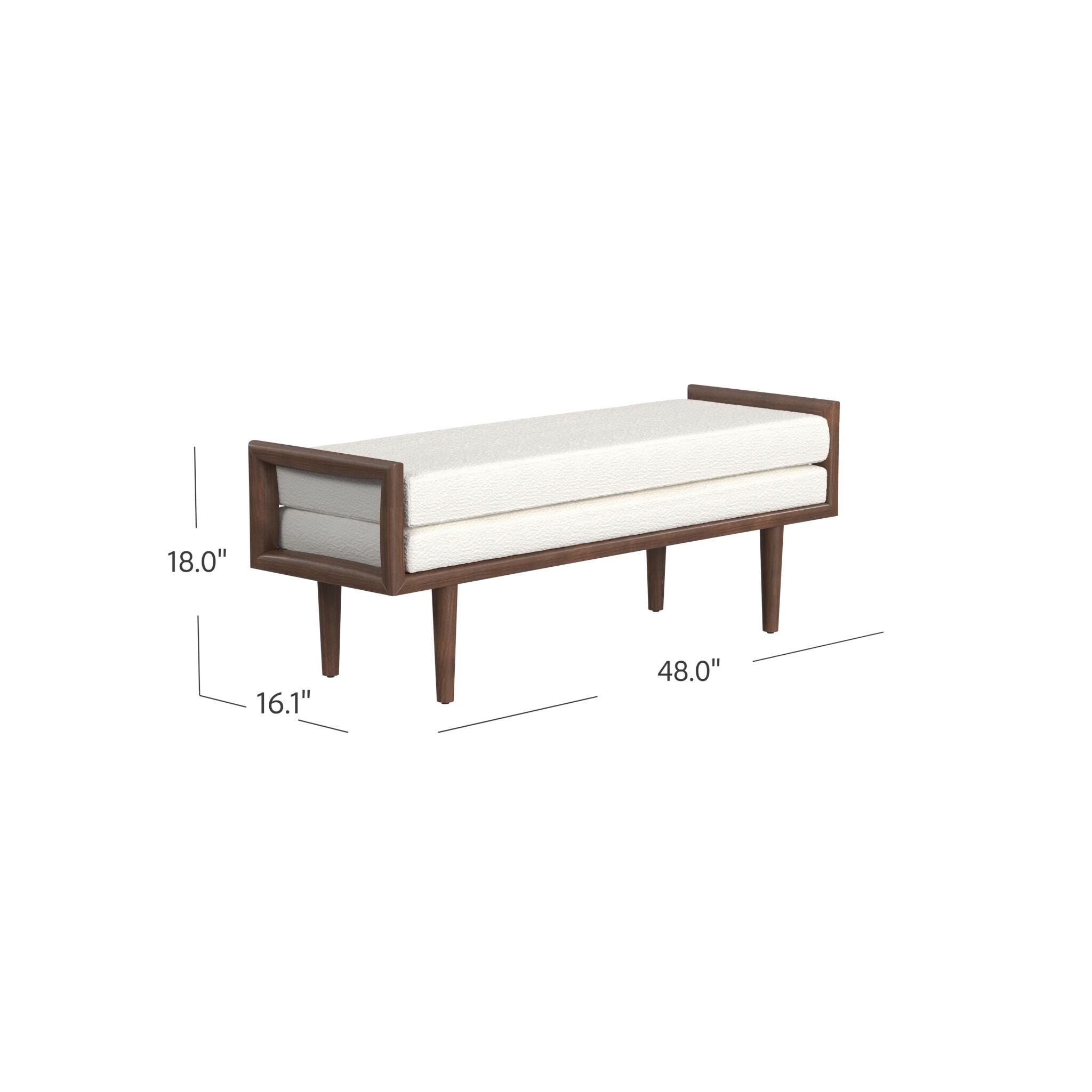 Homepop Bench with Wood Base, , large