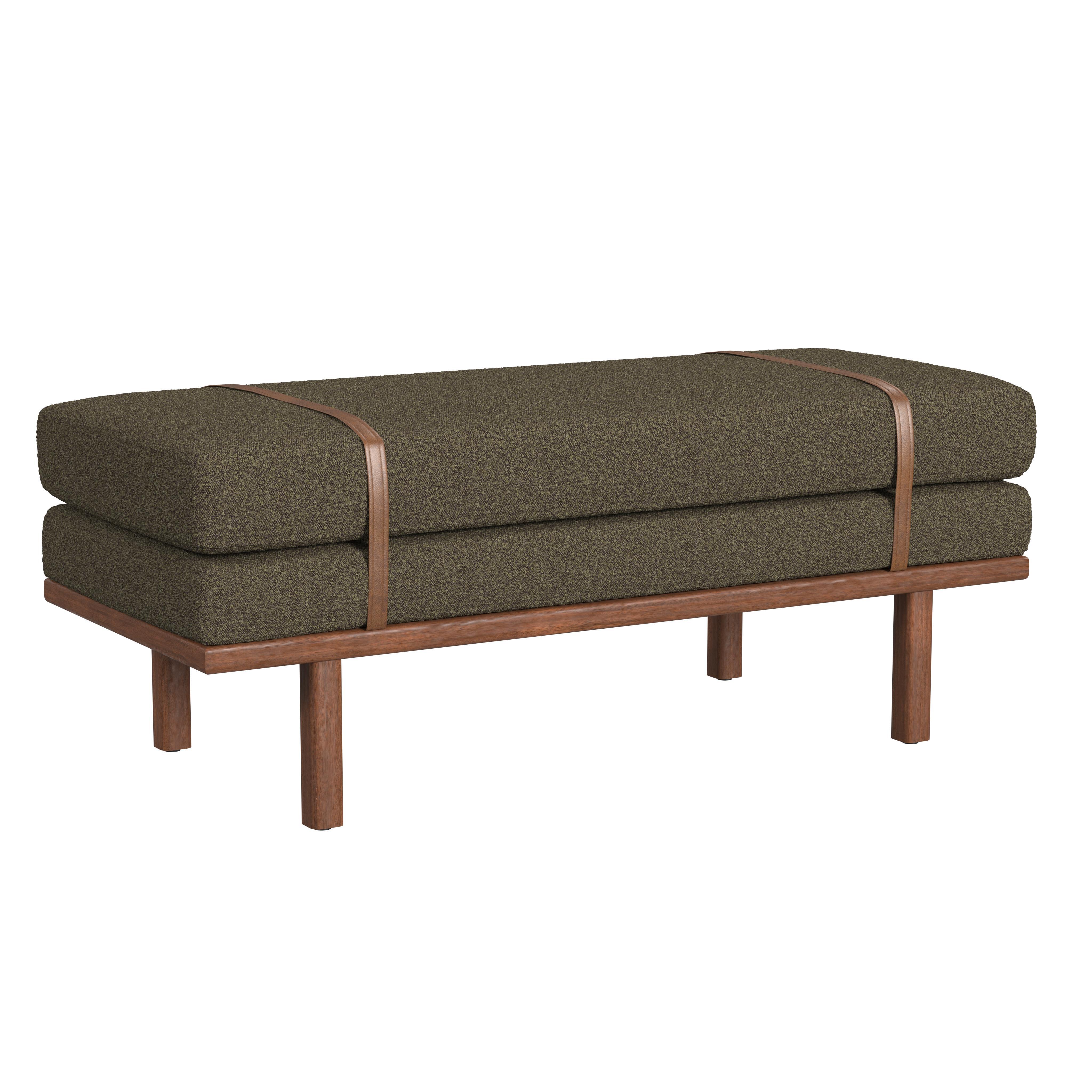 Homepop Upholstered Bench with Wood Base, , large