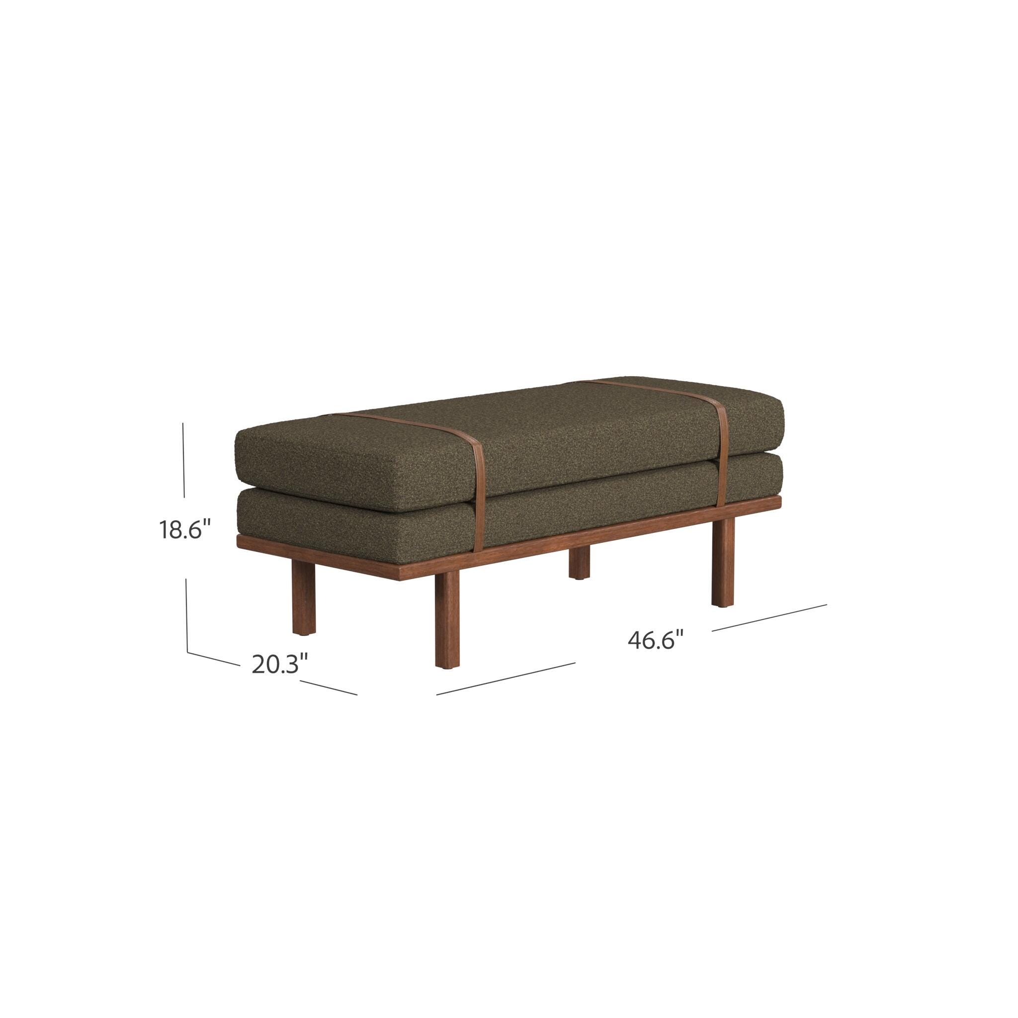 Homepop Upholstered Bench with Wood Base, , large