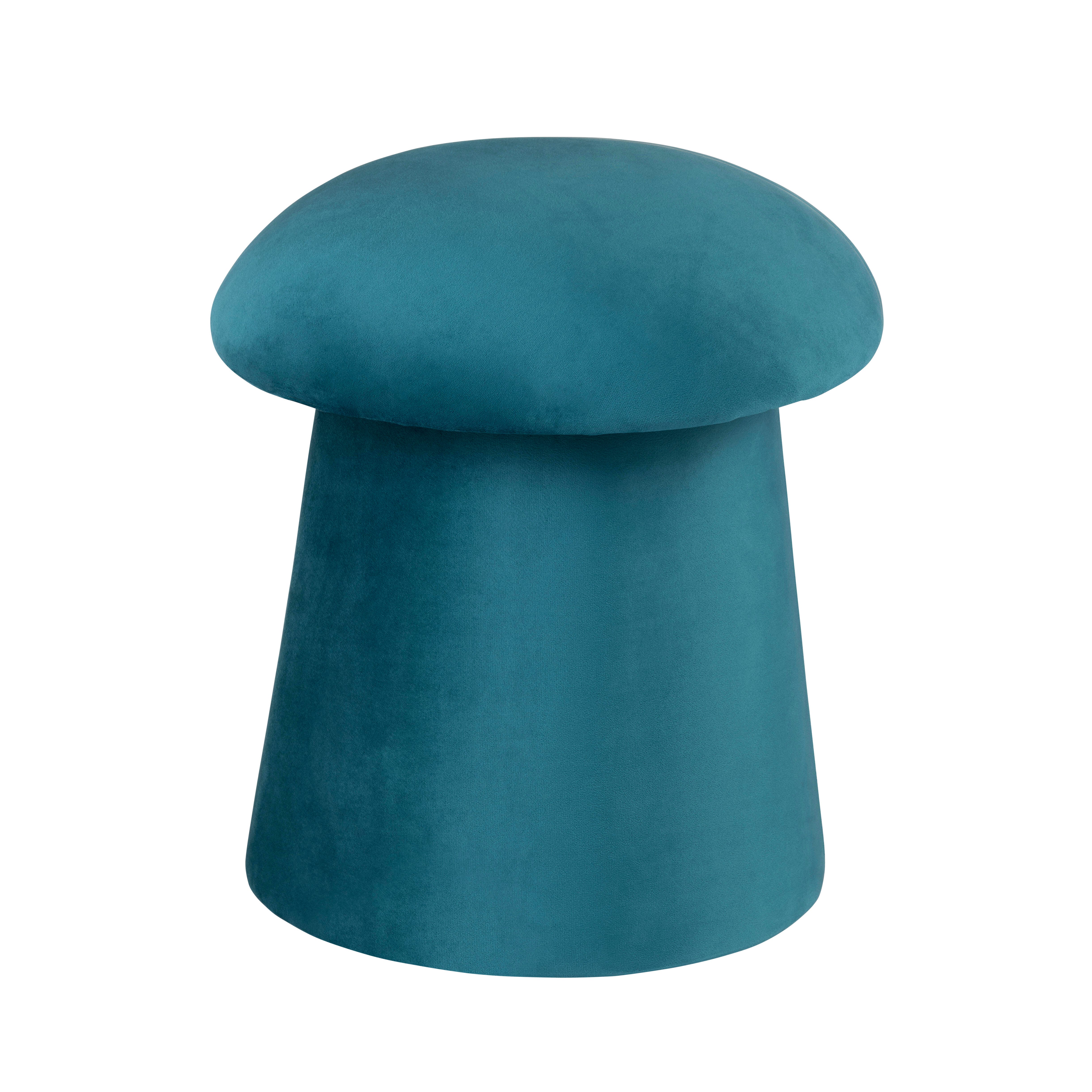 Evolution Tall Mushroom Ottoman with Storage, Teal, large