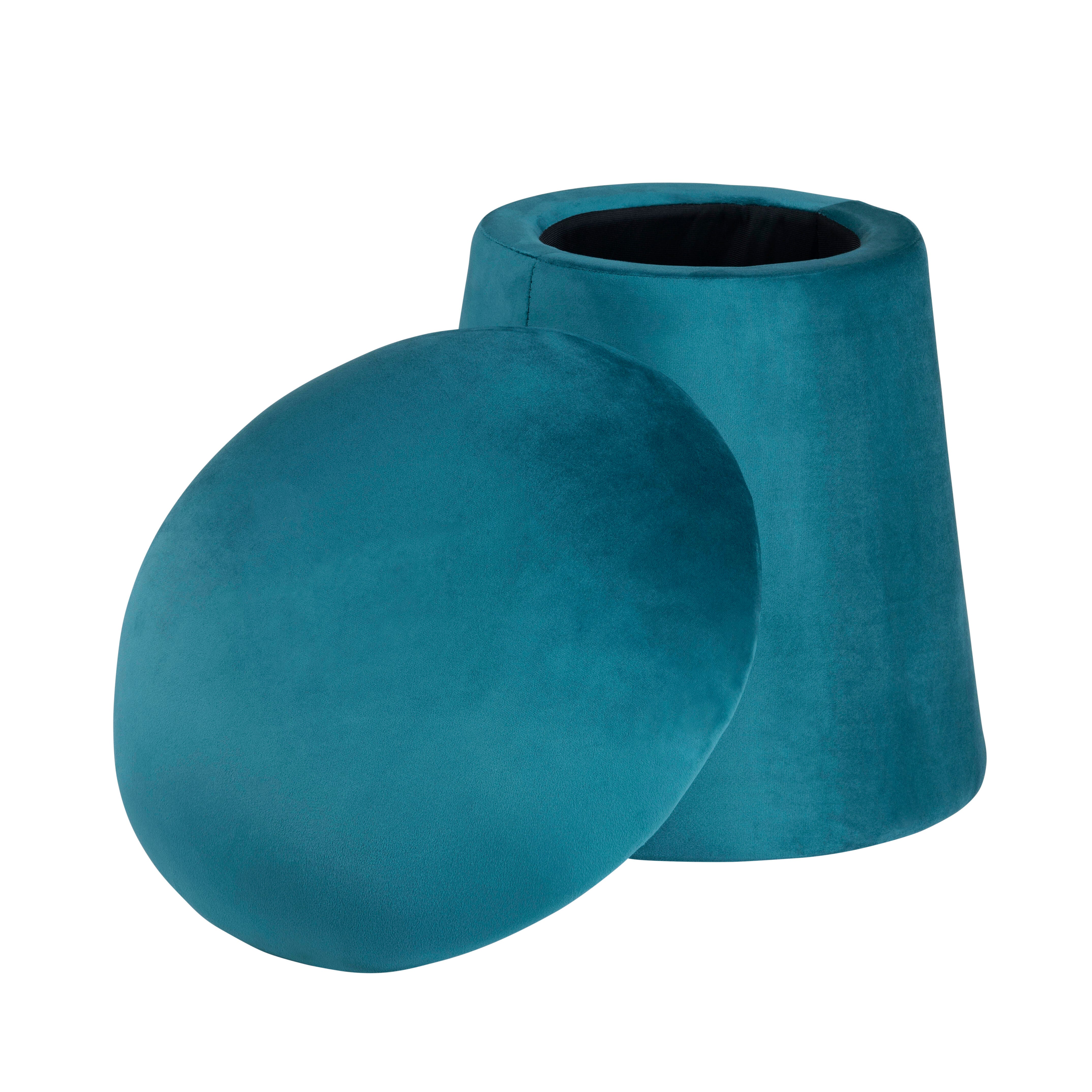 Evolution Tall Mushroom Ottoman with Storage, Teal, large