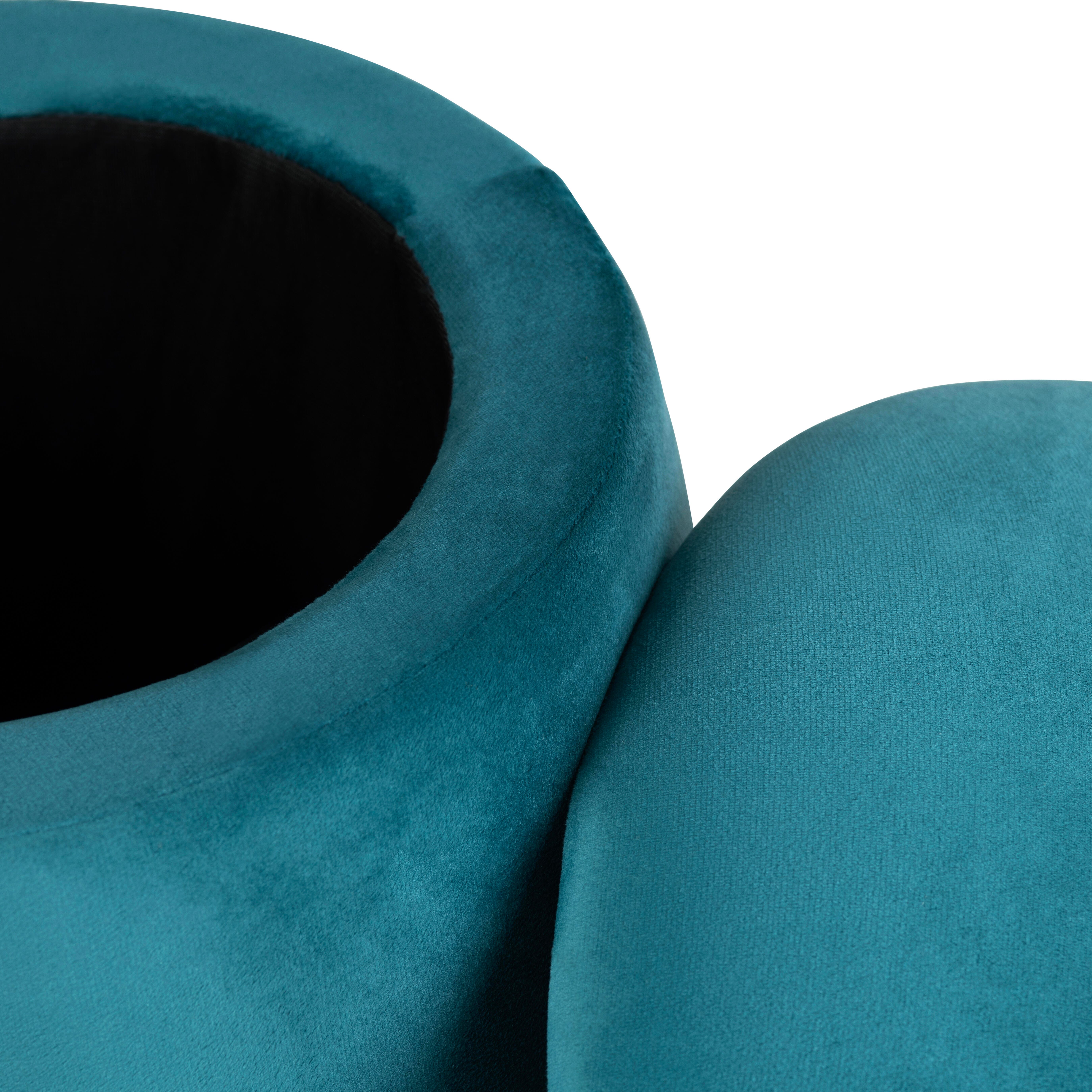 Evolution Tall Mushroom Ottoman with Storage, Teal, large