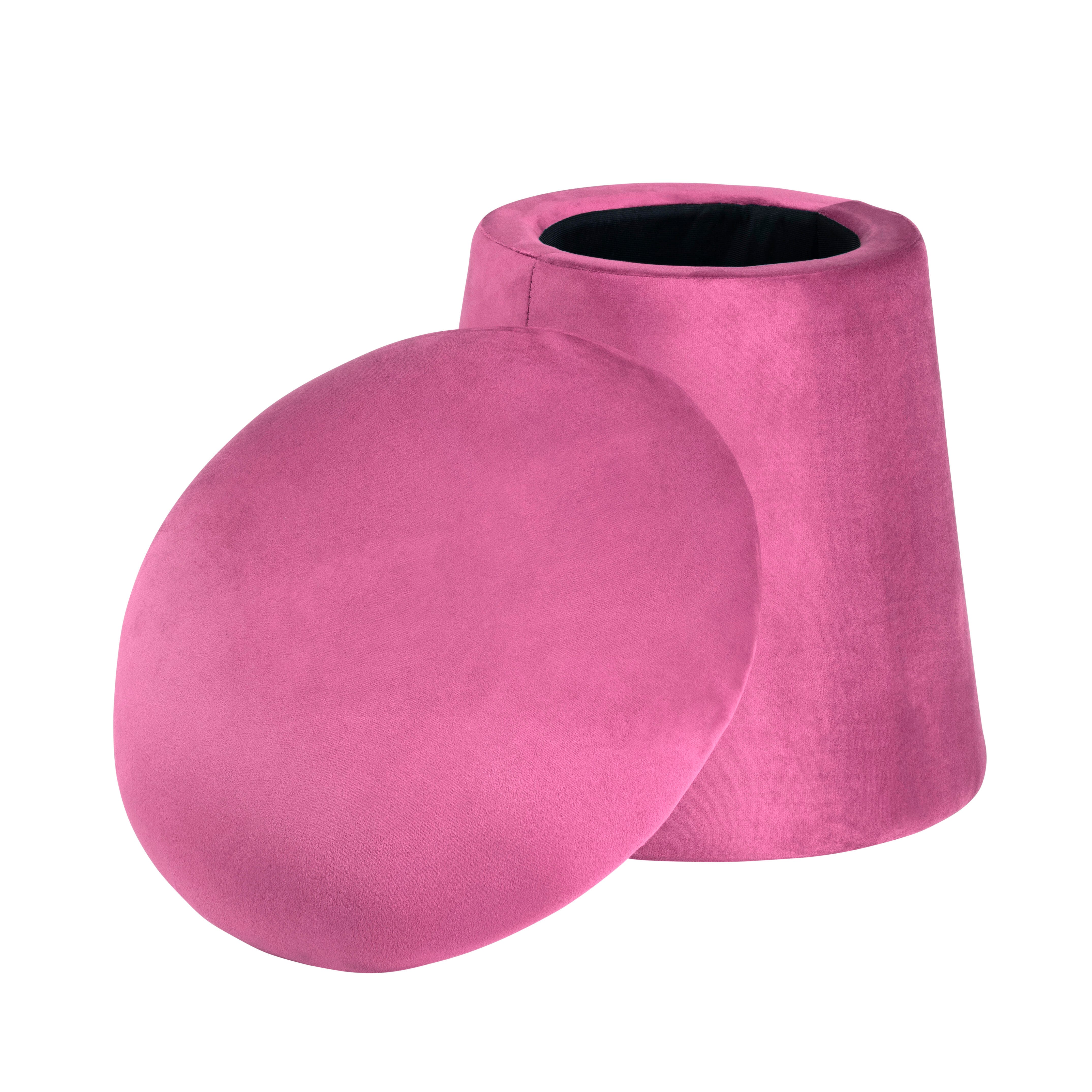 Evolution Tall Mushroom Ottoman with Storage, Pink, large