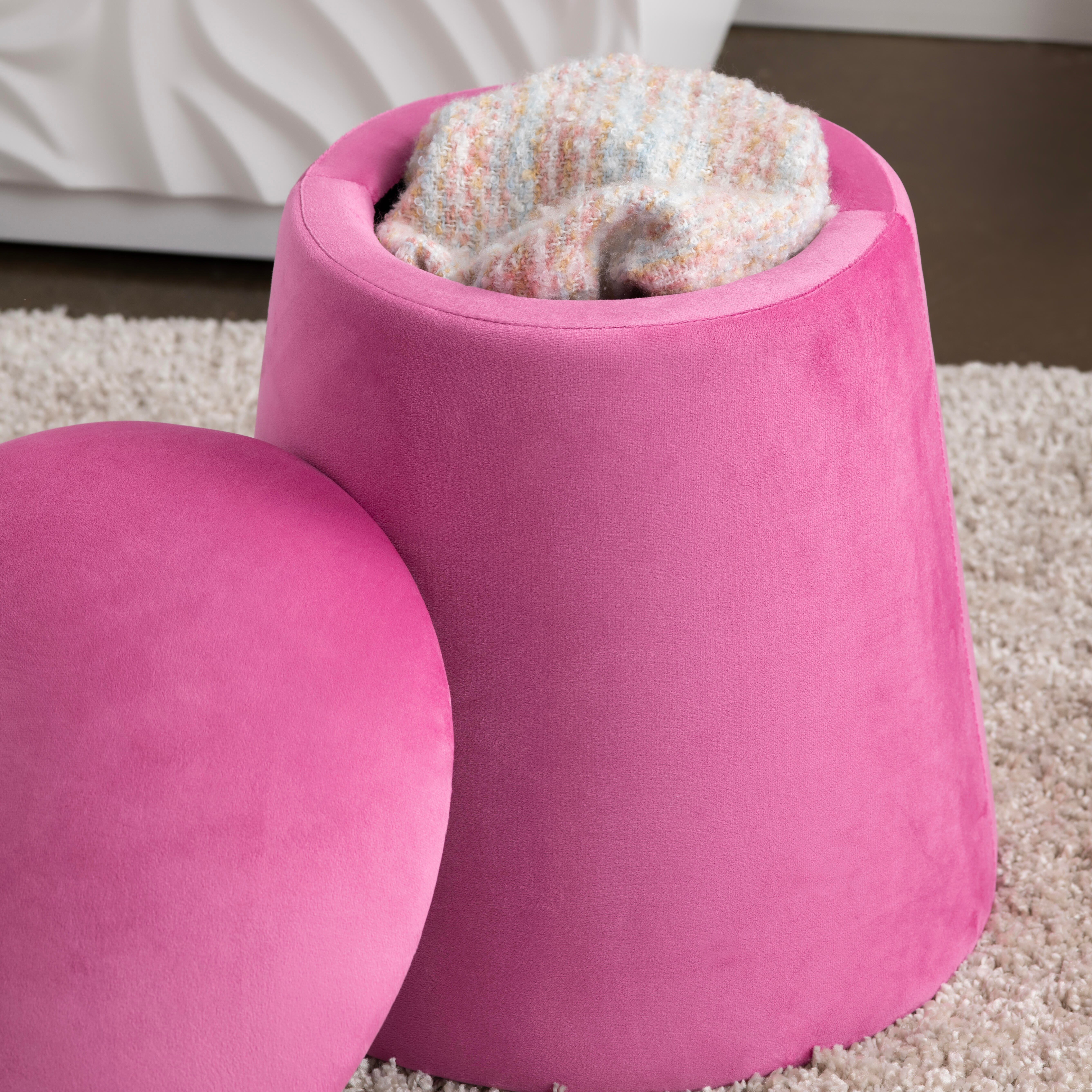 Evolution Tall Mushroom Ottoman with Storage, Pink, large