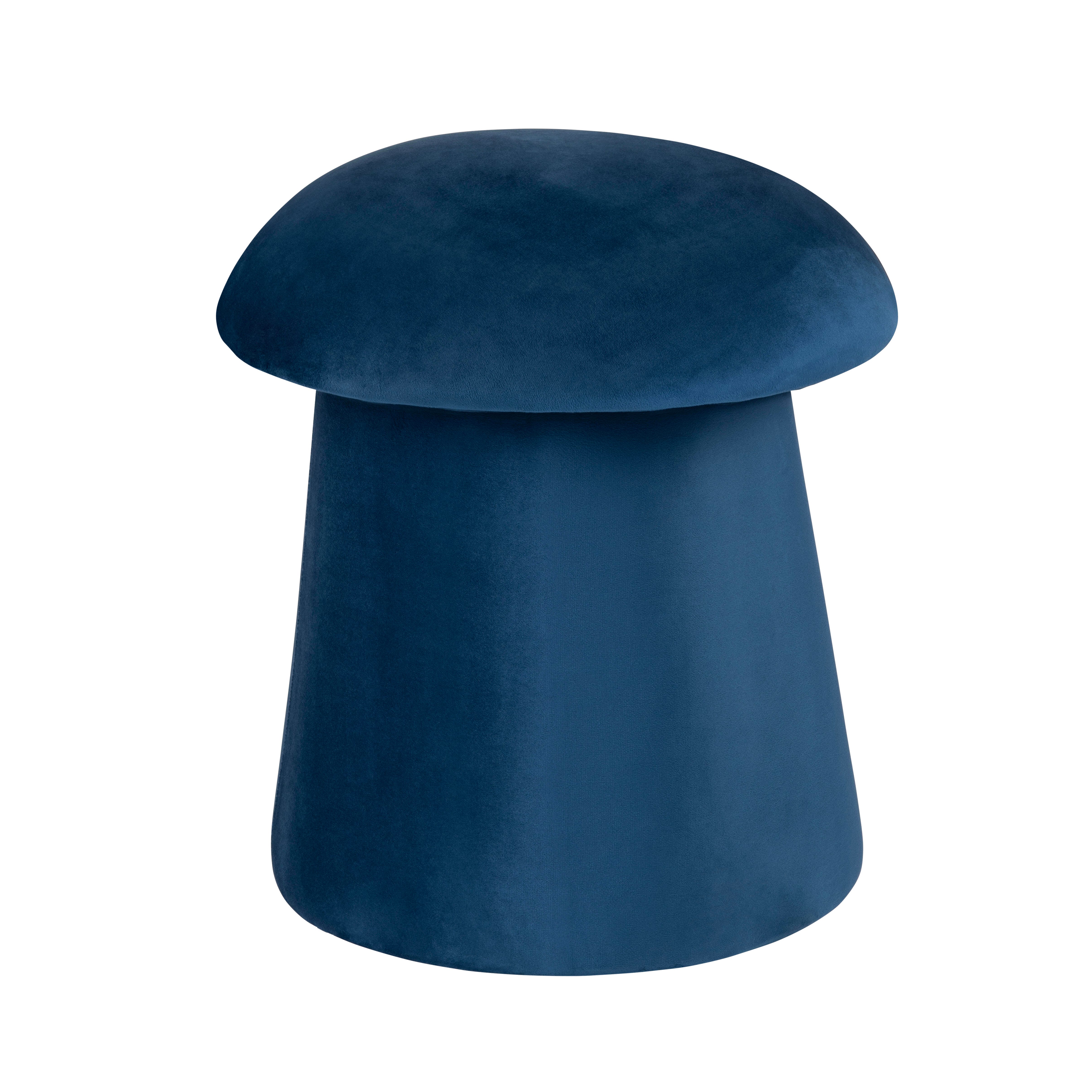 Evolution Tall Mushroom Ottoman with Storage, Navy, large