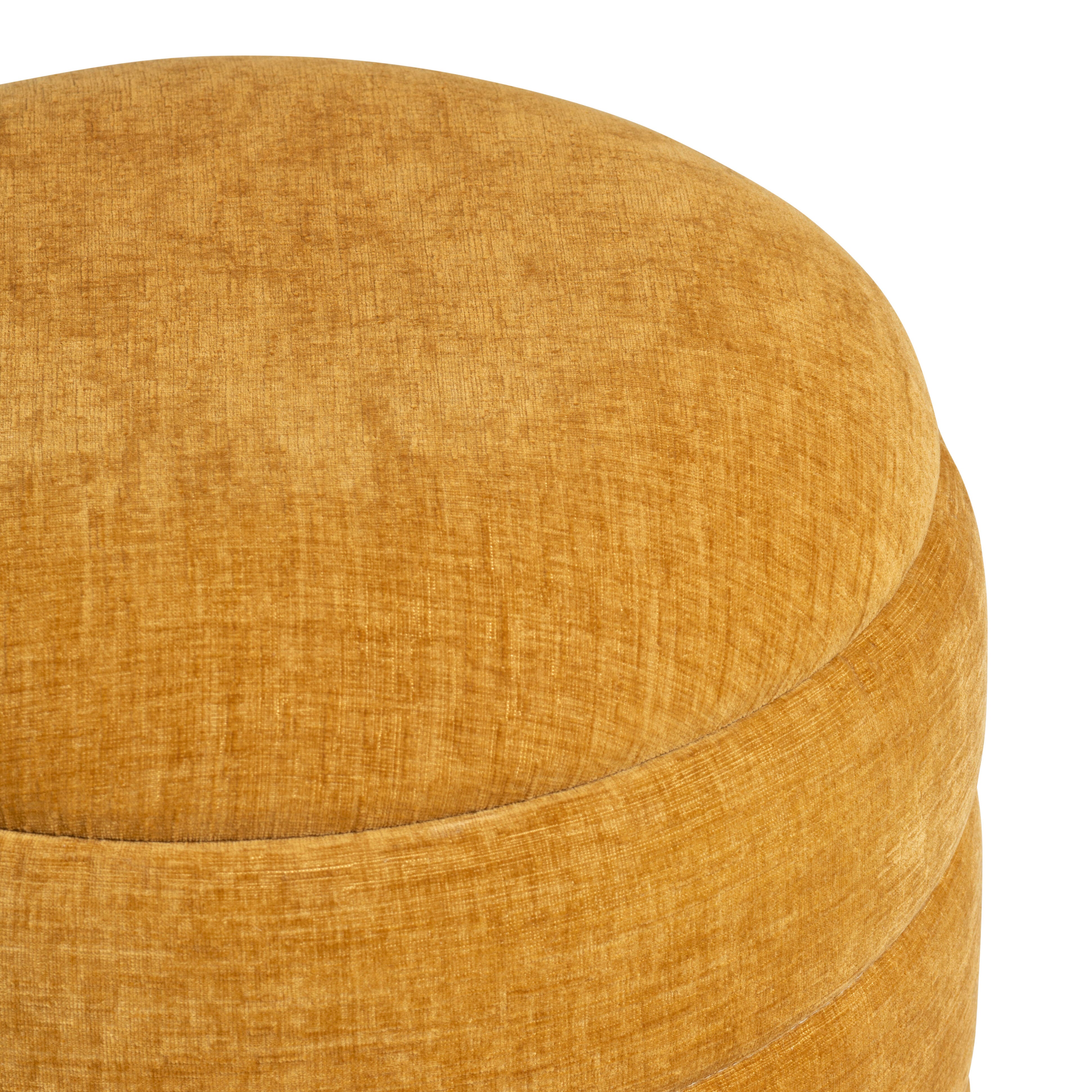 Evolution Stylish Round Ottoman with Storage, Yellow, large