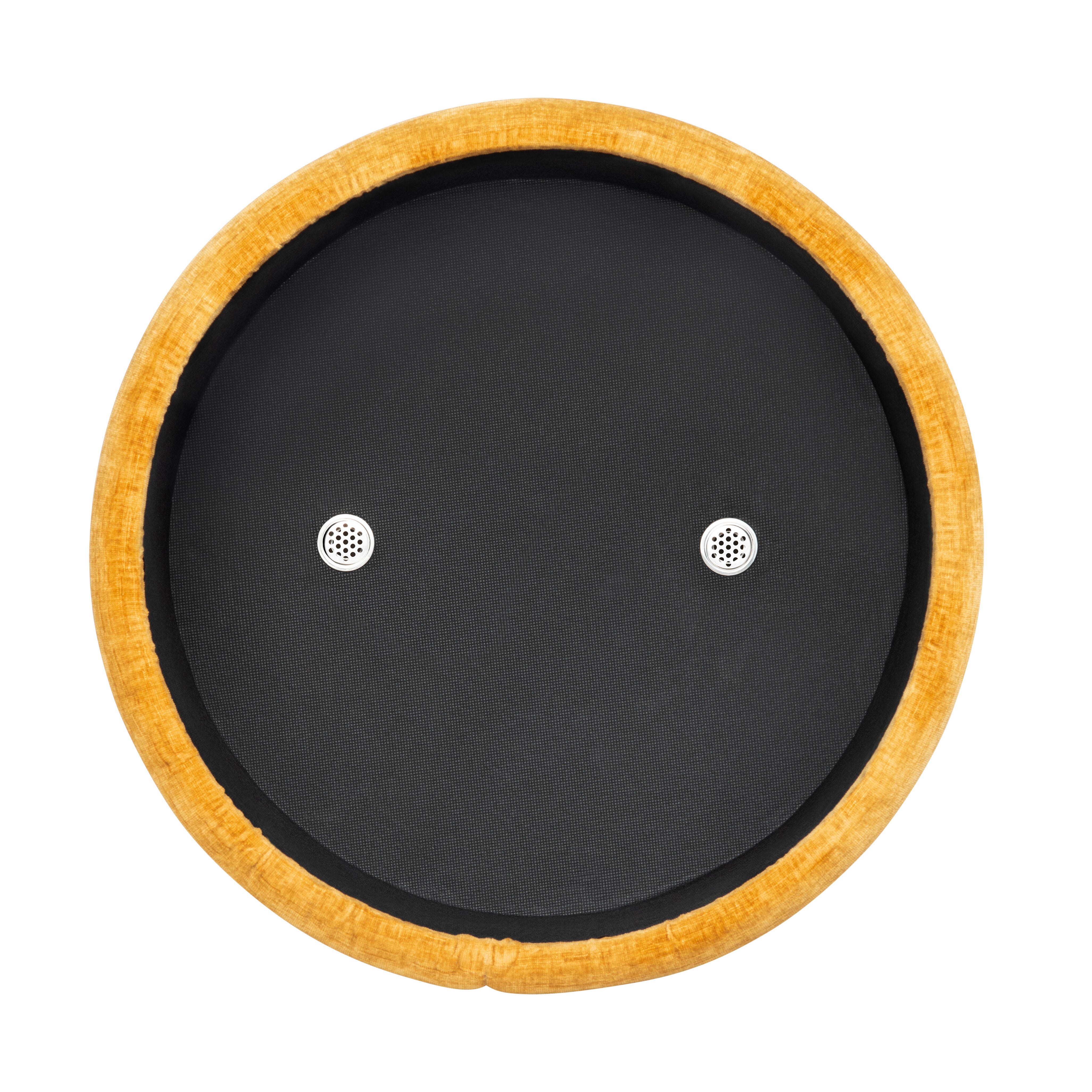 Evolution Stylish Round Ottoman with Storage, Yellow, large