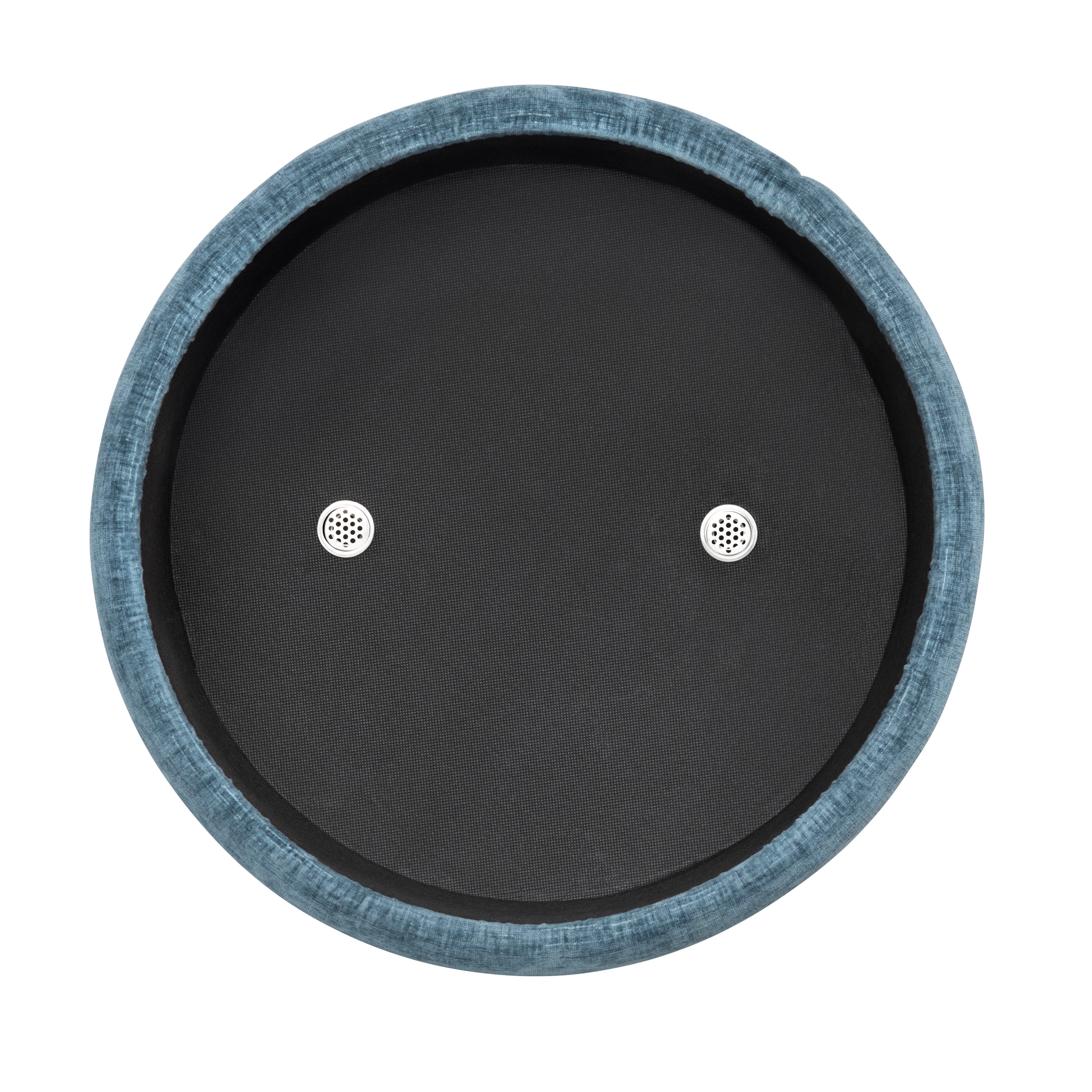 Evolution Stylish Round Ottoman with Storage, Navy, large