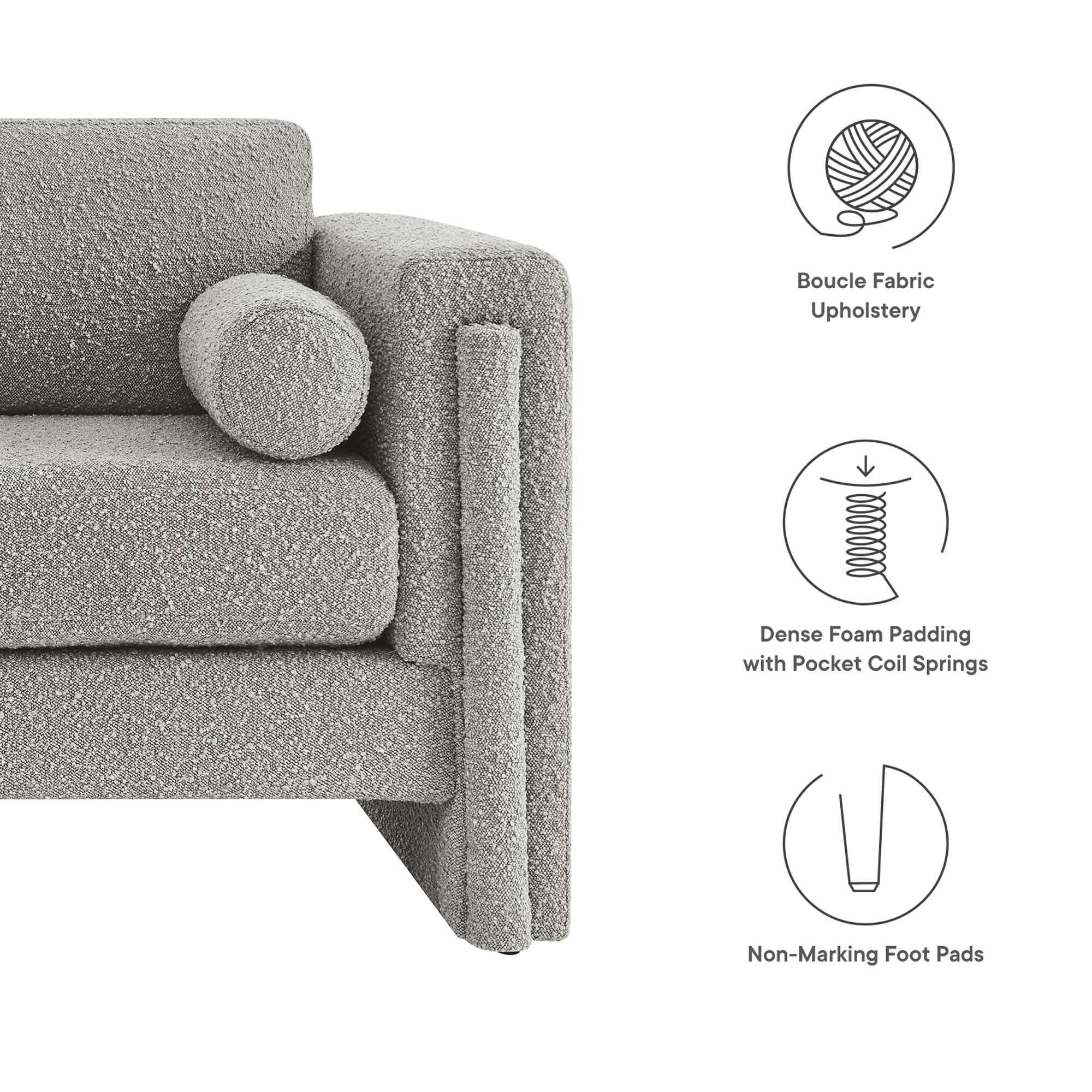 Modway Visible Solid Loveseat, Light Gray, large