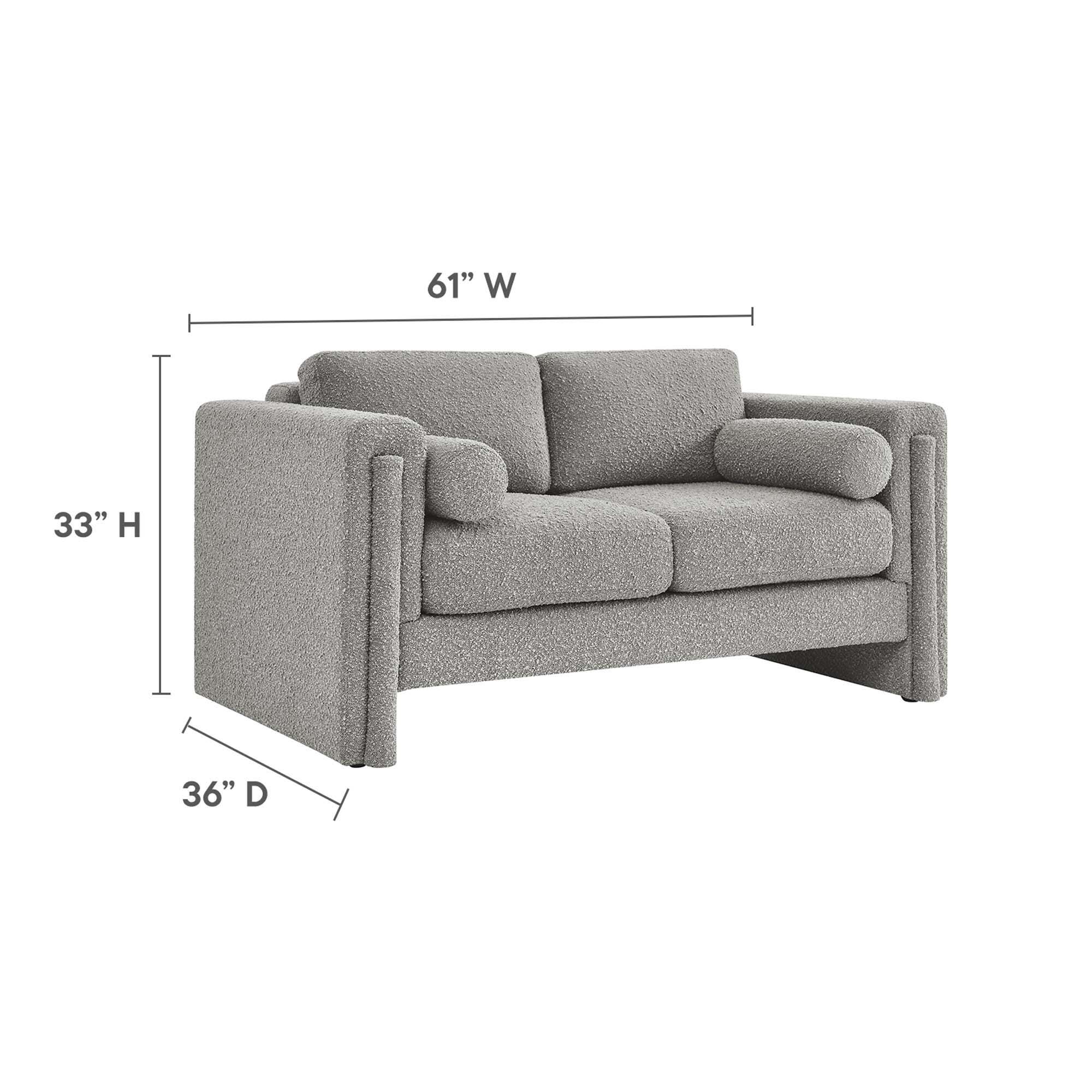 Modway Visible Solid Loveseat, Light Gray, large