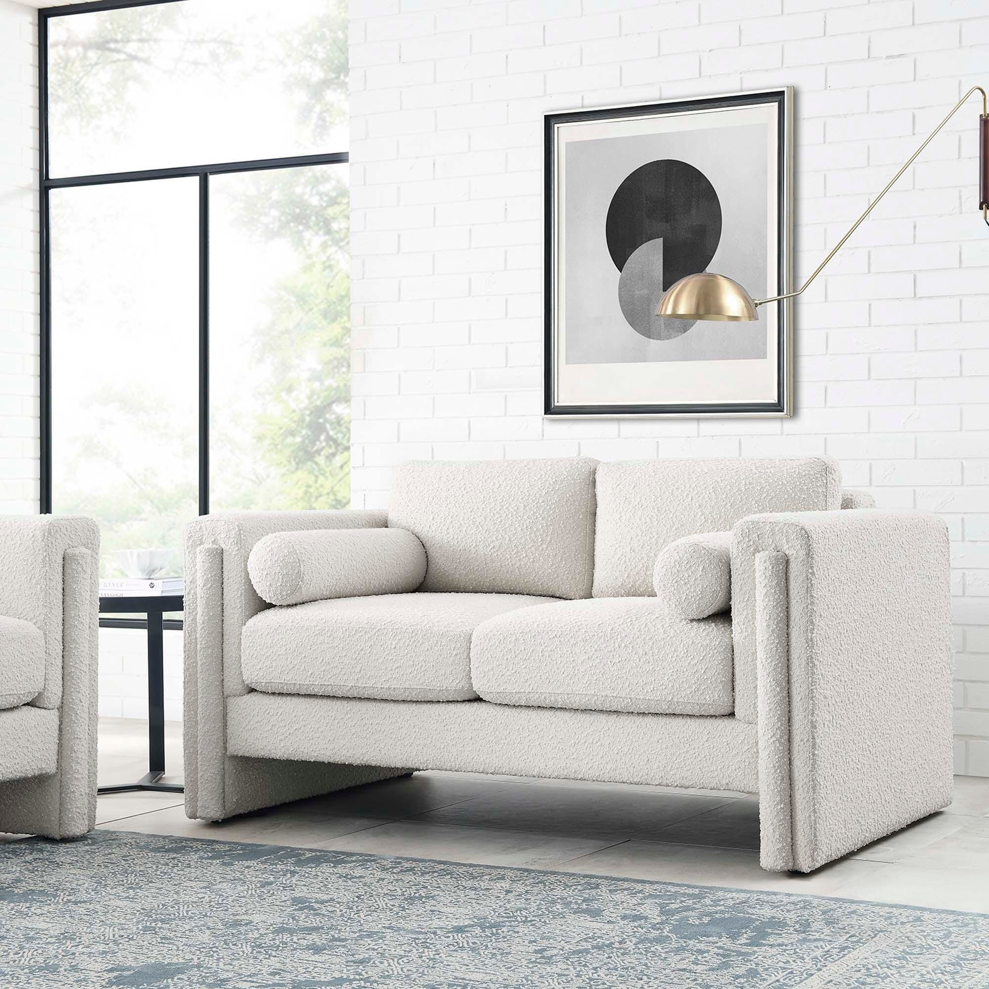 Modway Visible Solid Loveseat, Ivory, large