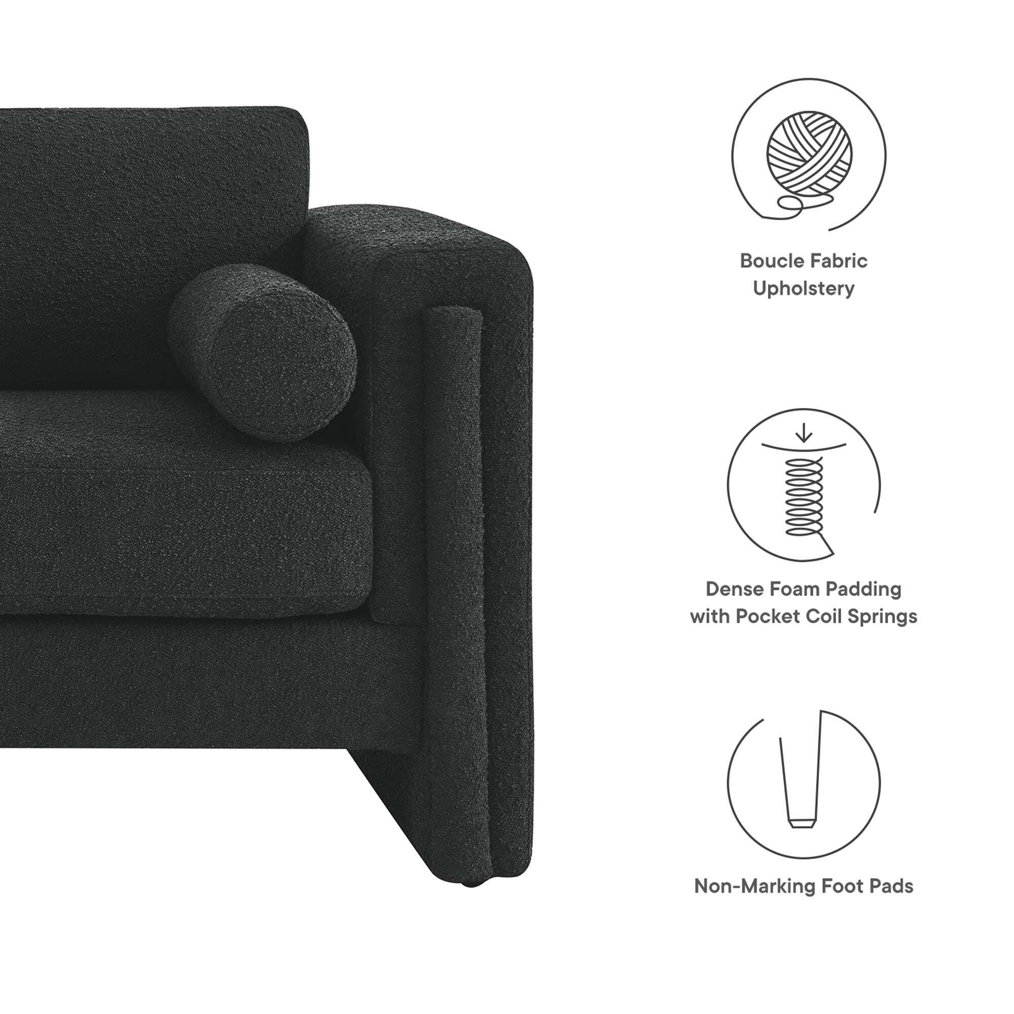 Modway Visible Solid Loveseat, Black, large