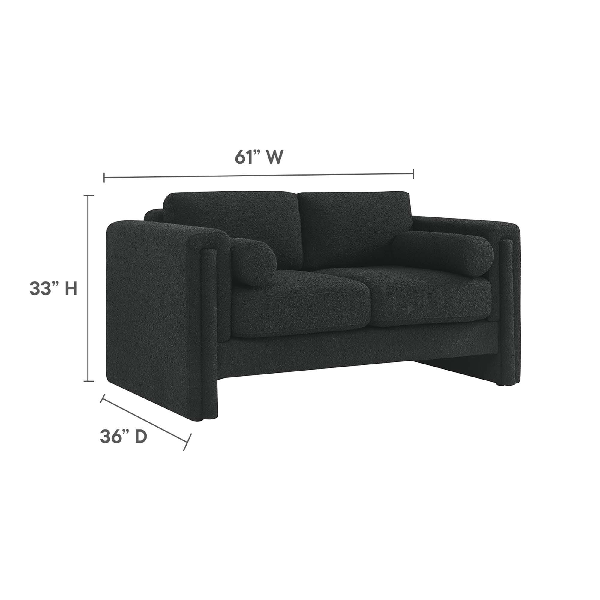 Modway Visible Solid Loveseat, Black, large