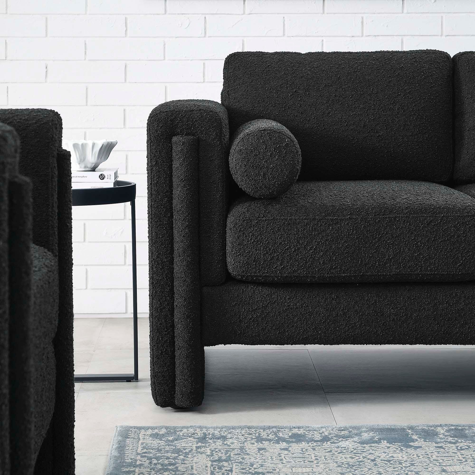 Modway Visible Solid Loveseat, Black, large