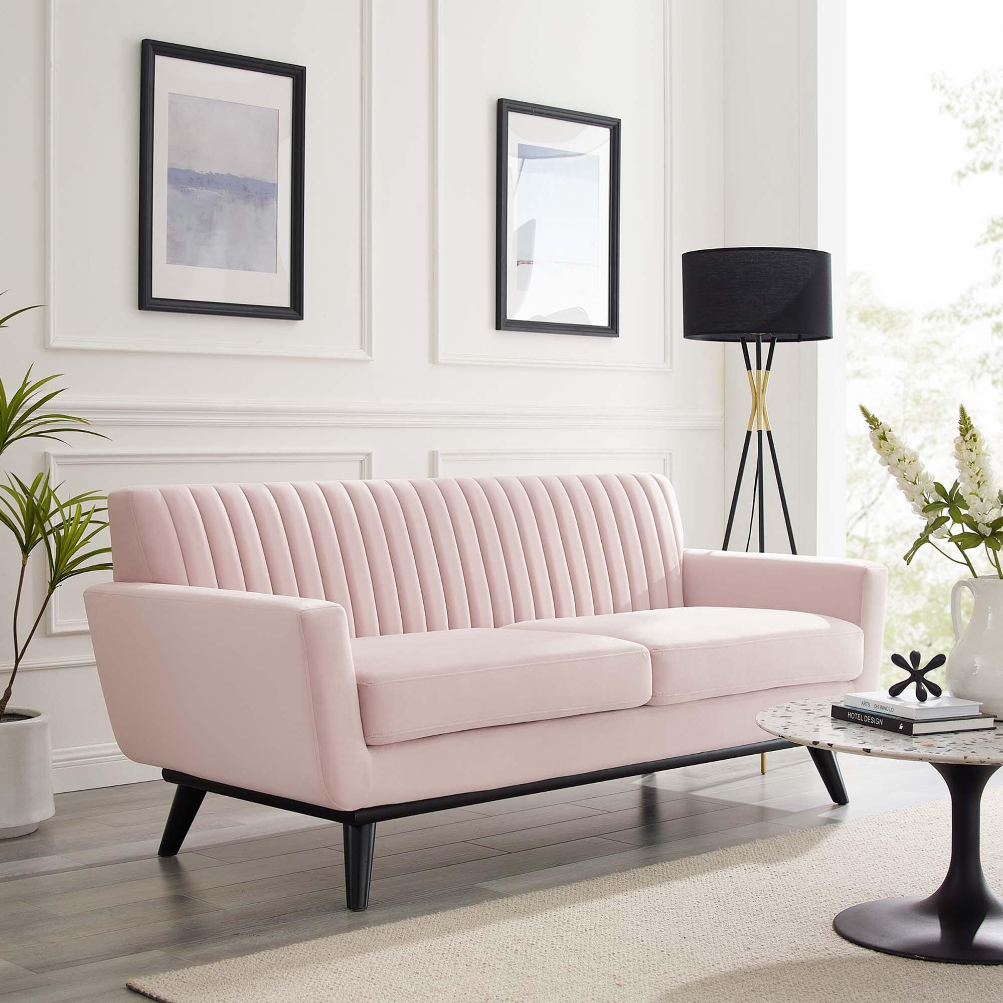 Modway Engage Loveseat, Pink, large