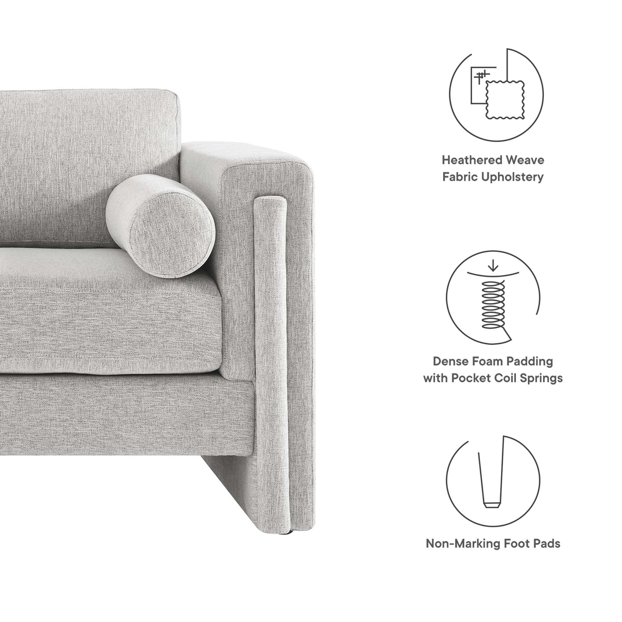 Modway Visible Loveseat, Light Gray, large