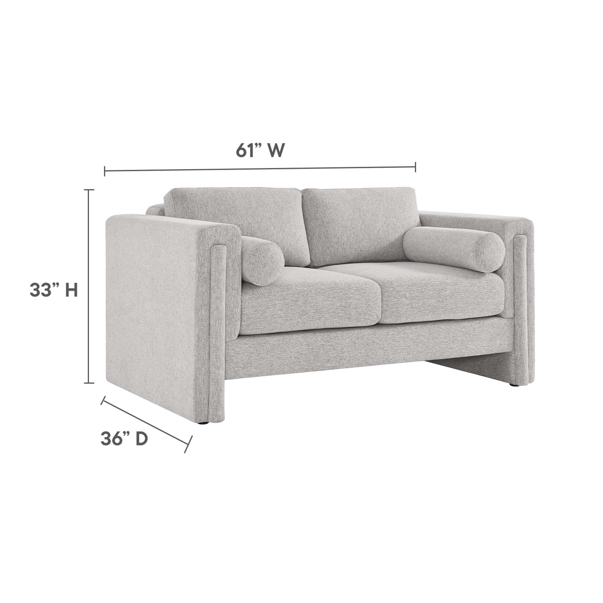 Modway Visible Loveseat, Light Gray, large