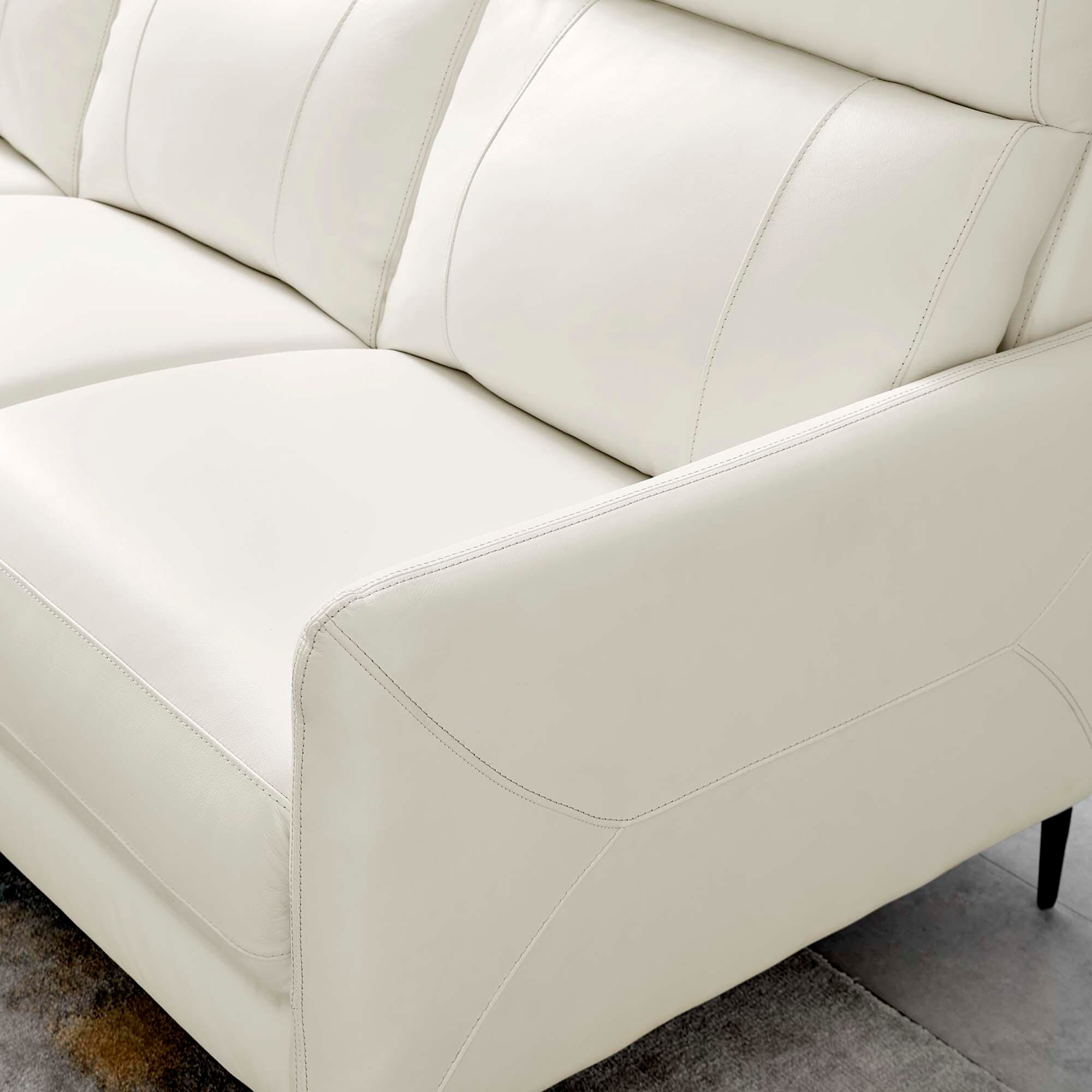Modway Huxley Leather Sofa, White, large