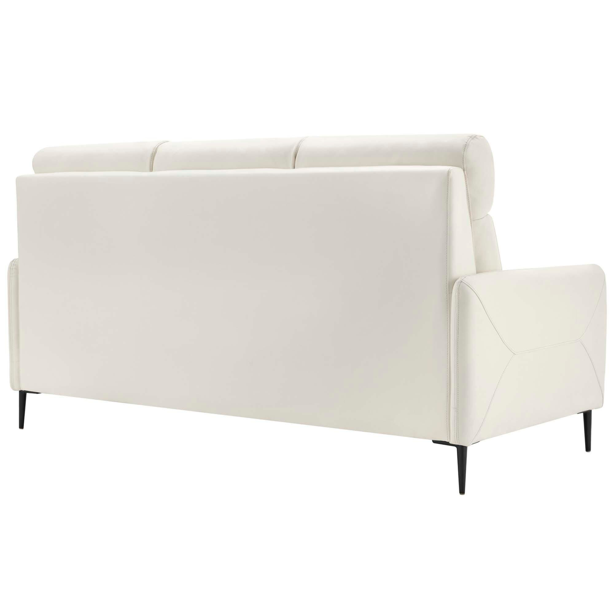 Modway Huxley Leather Sofa, White, large
