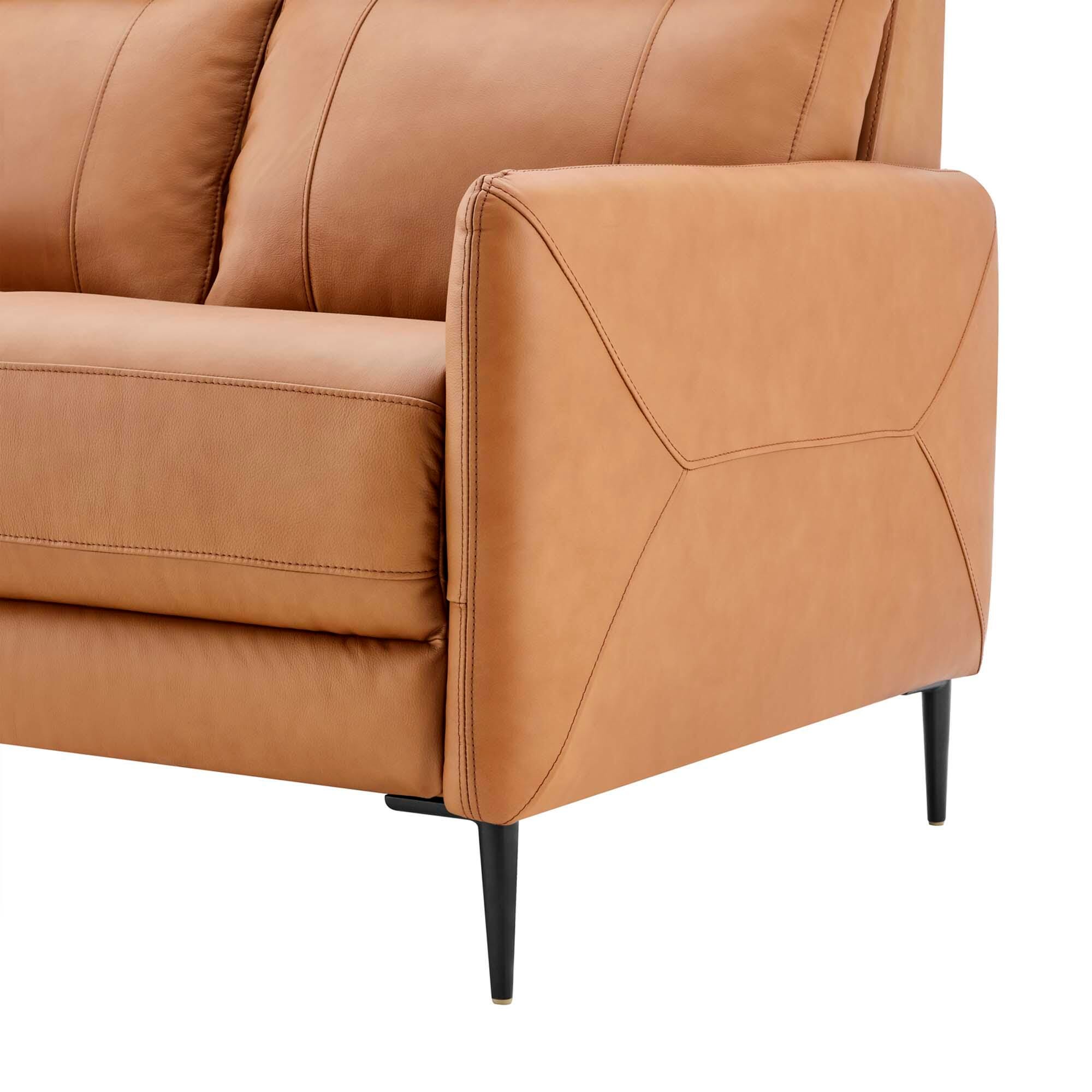 Modway Huxley Leather Sofa, Tan, large