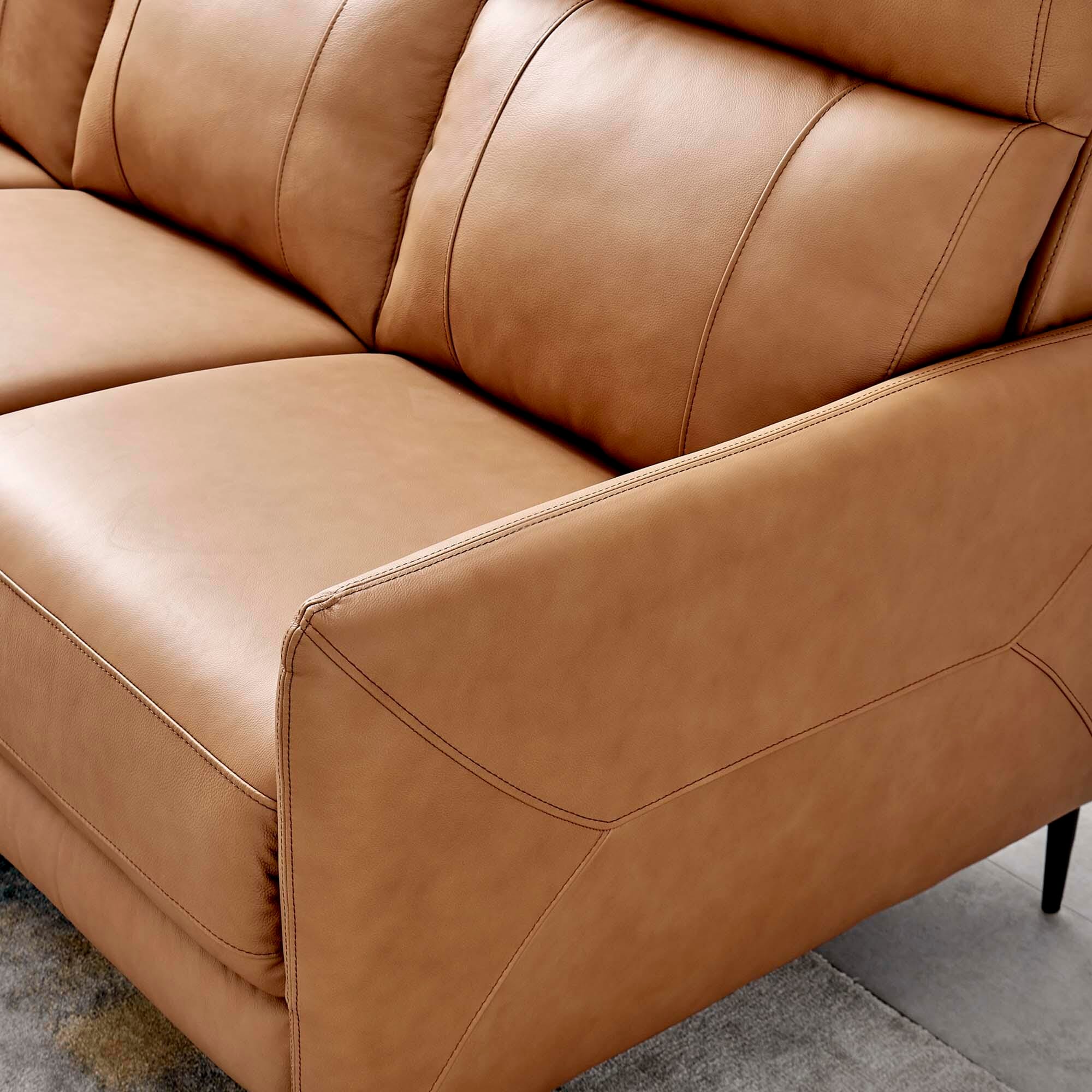 Modway Huxley Leather Sofa, Tan, large