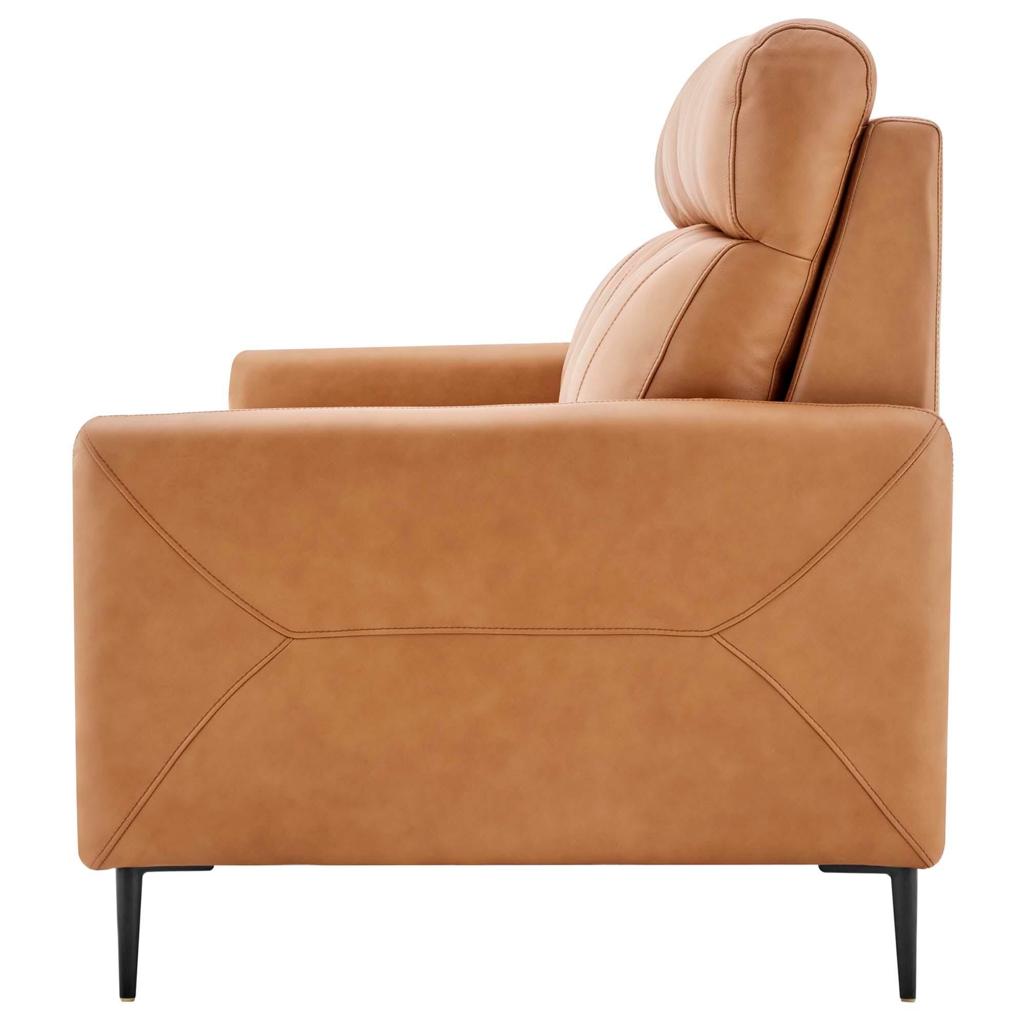 Modway Huxley Leather Sofa, Tan, large