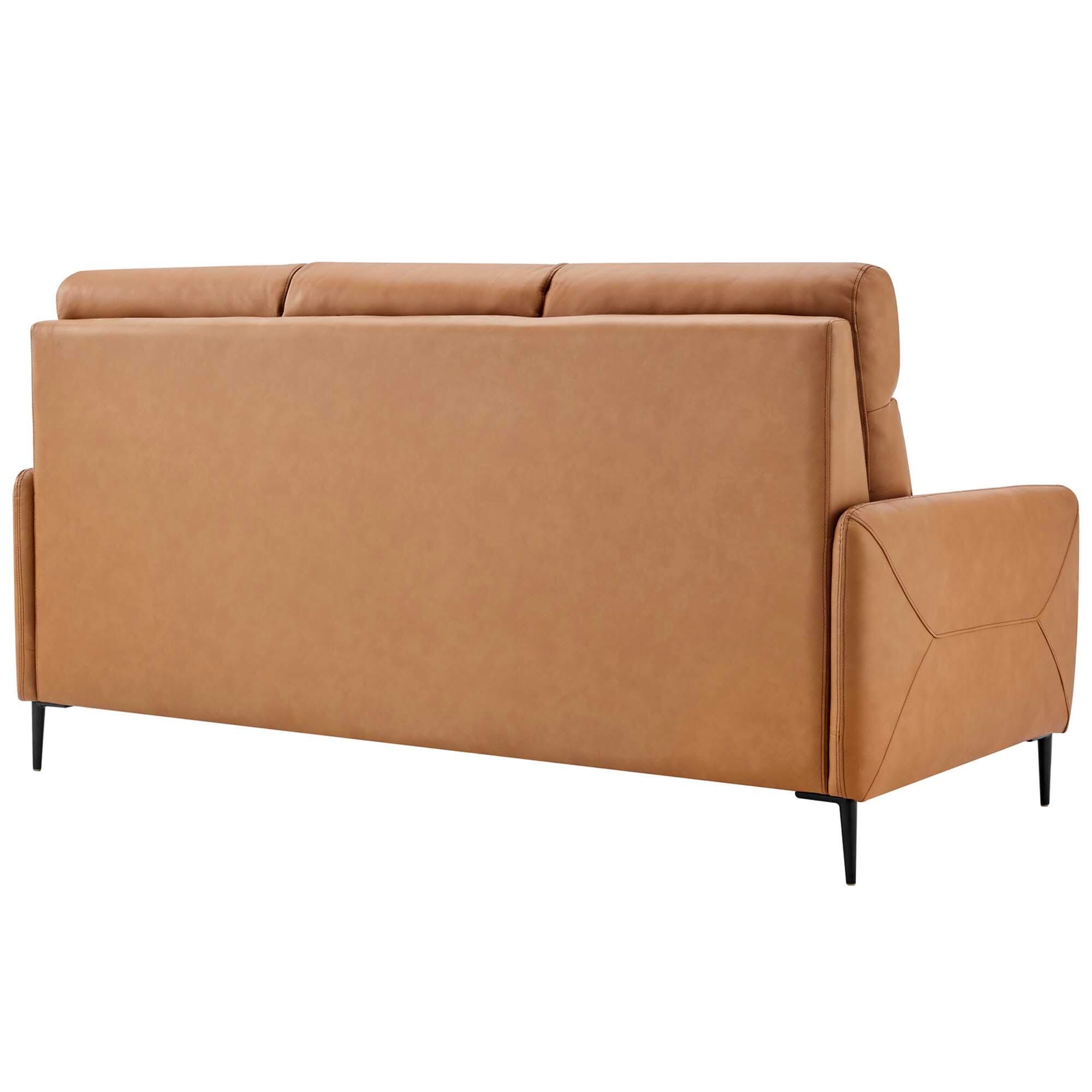 Modway Huxley Leather Sofa, Tan, large