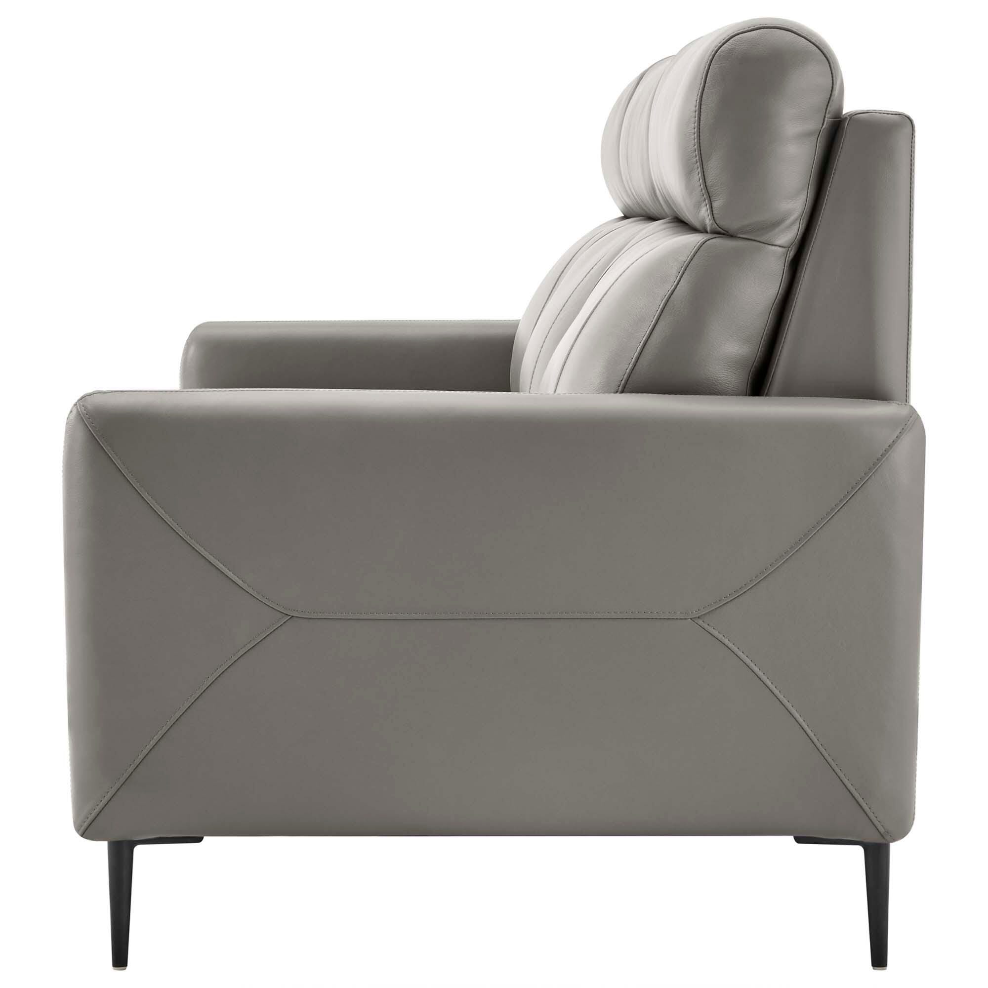 Modway Huxley Leather Sofa, Gray, large