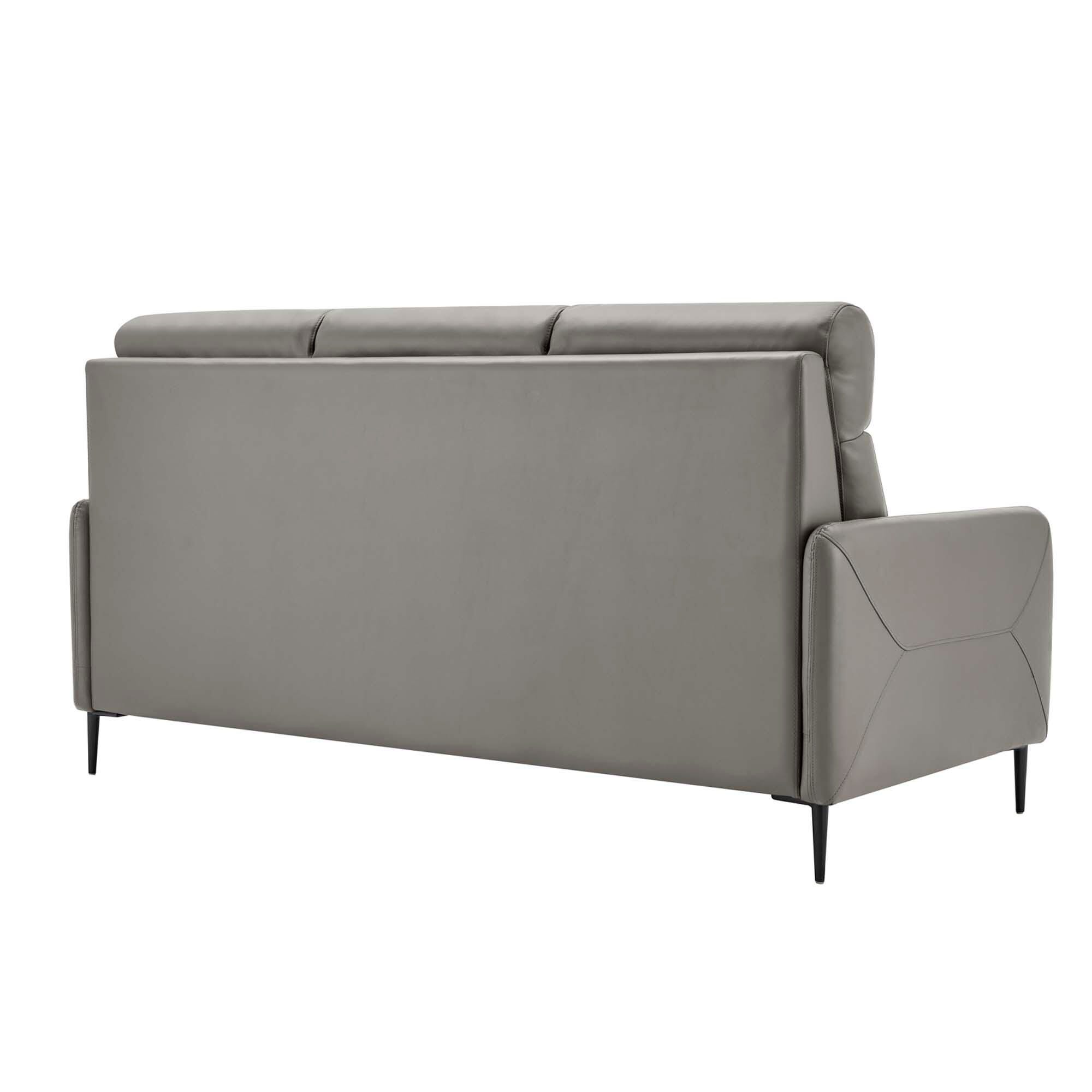 Modway Huxley Leather Sofa, Gray, large