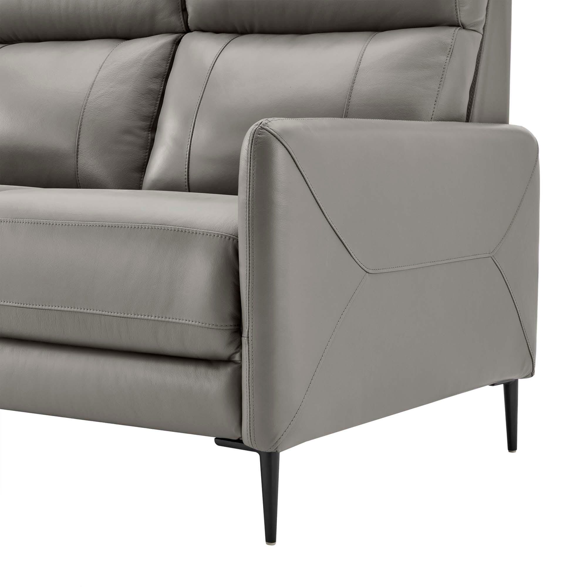 Modway Huxley Leather Sofa, Gray, large