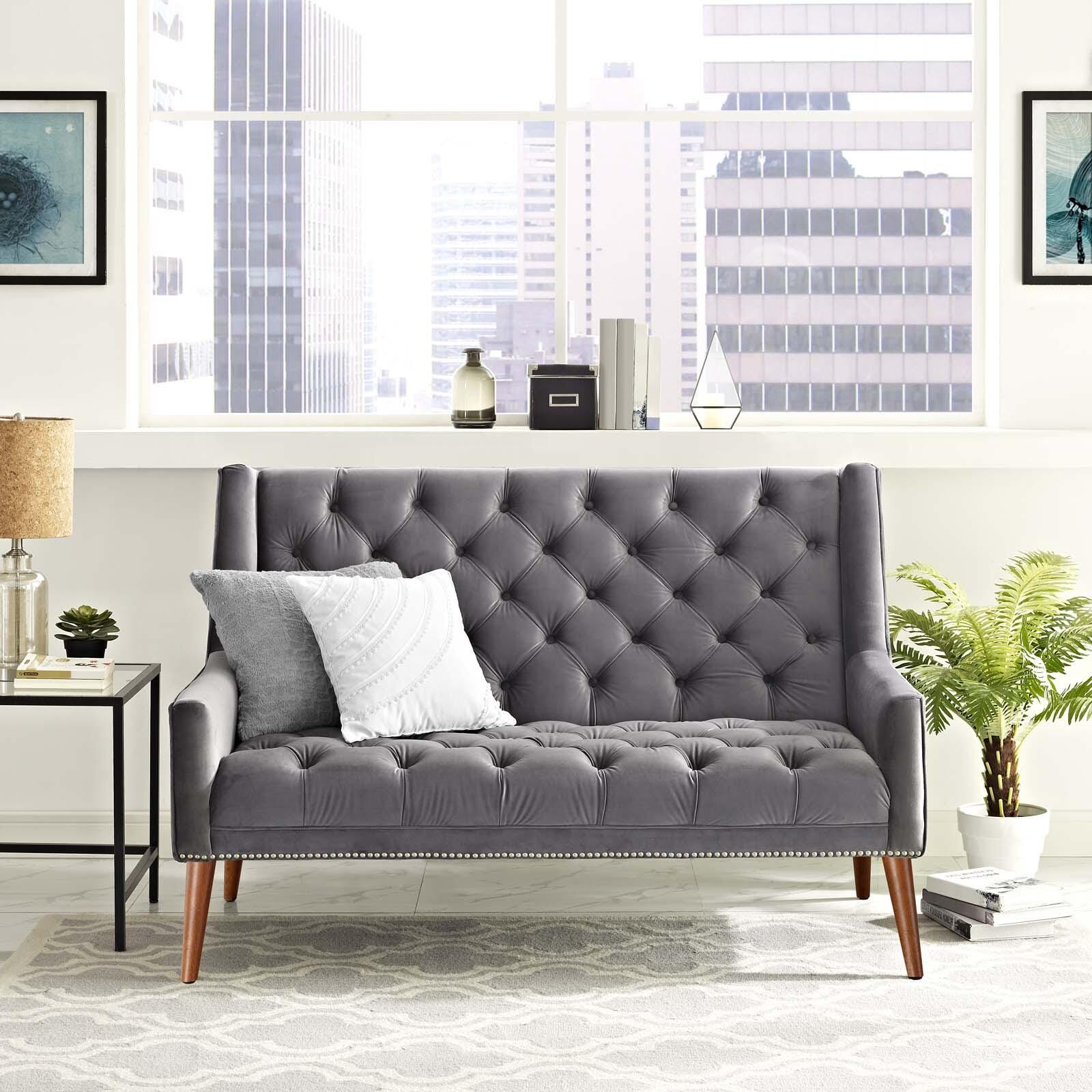 Modway Peruse Loveseat, Gray, large