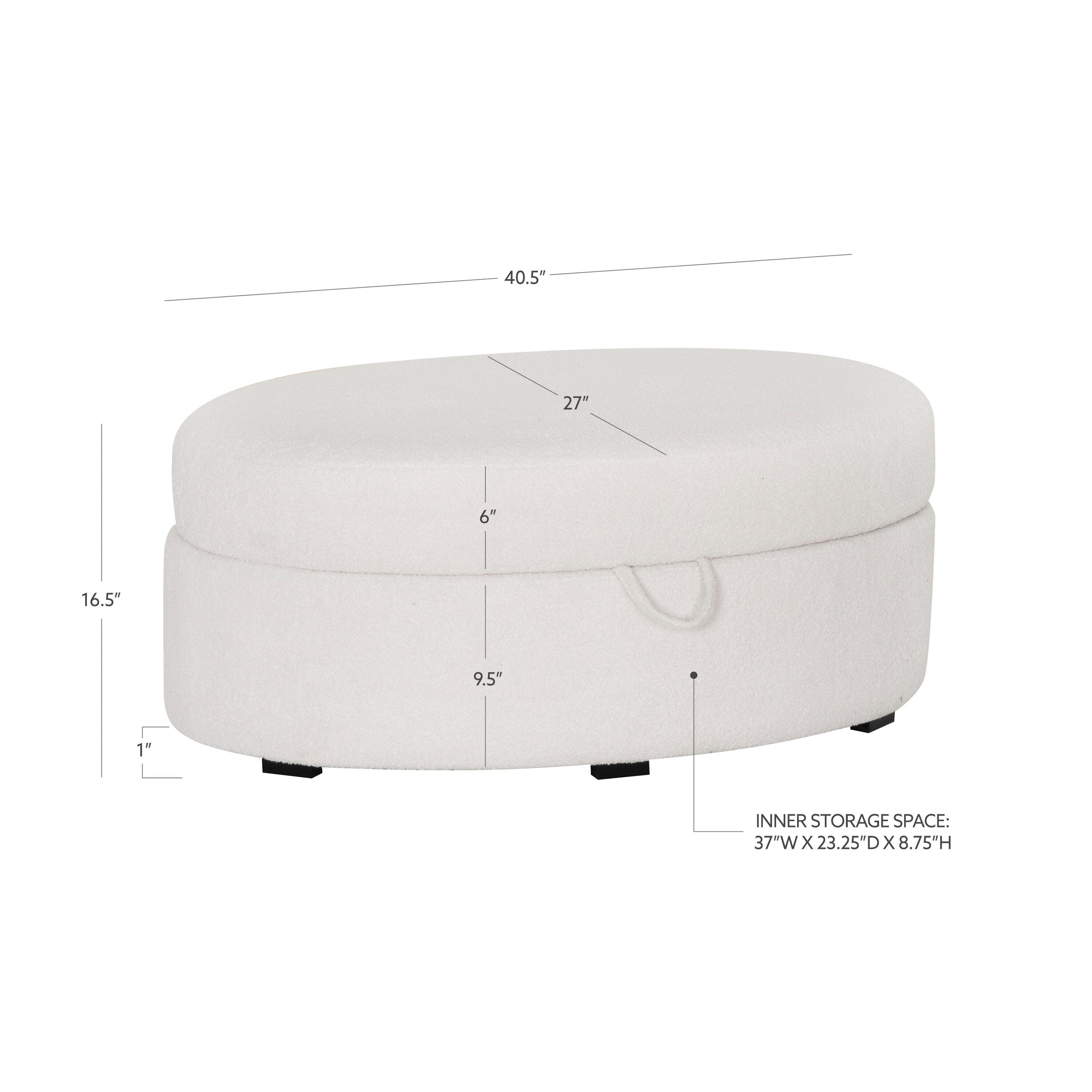 Linon Ottoman With Storage, , large