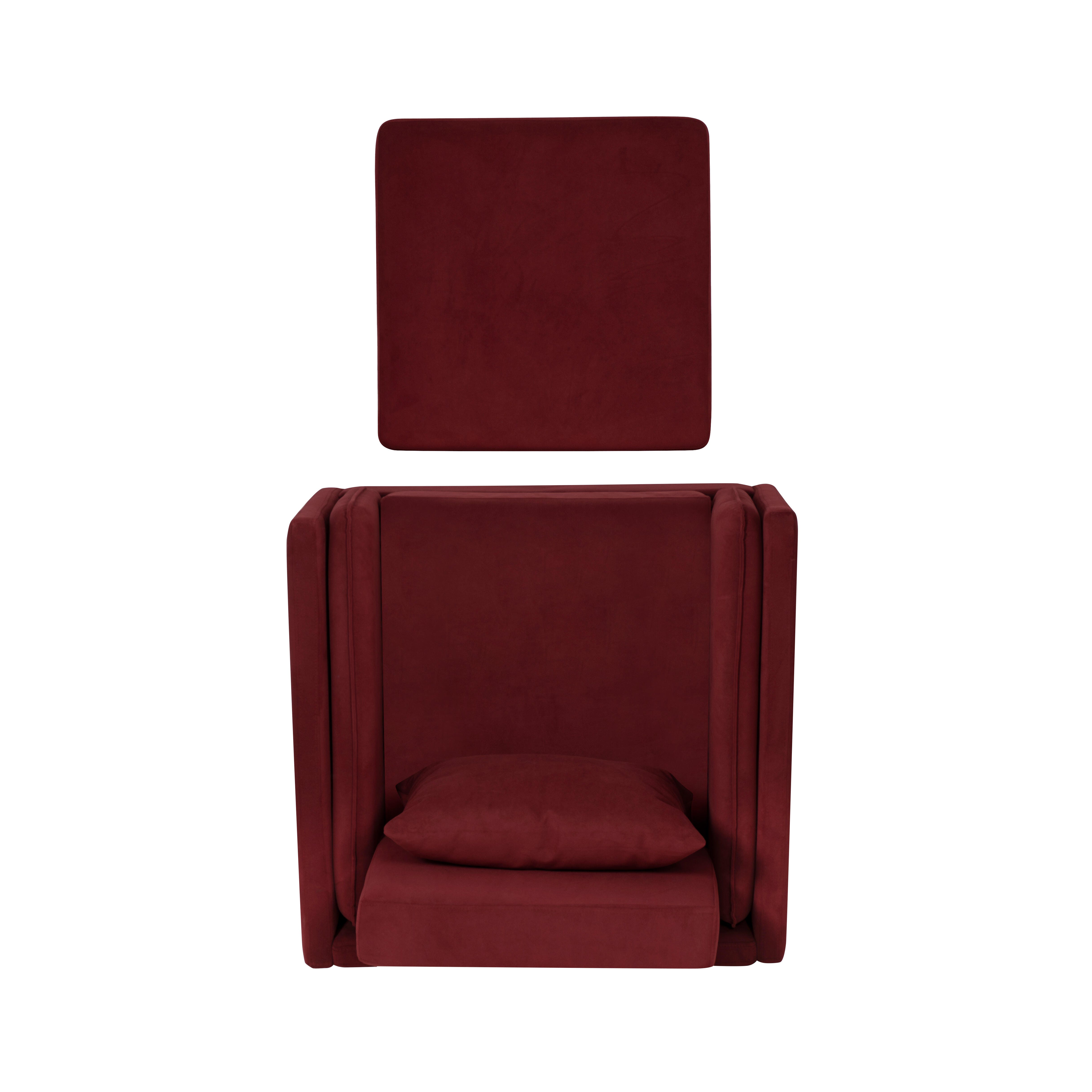 Linon Velvet Chair and Ottoman Set, , large