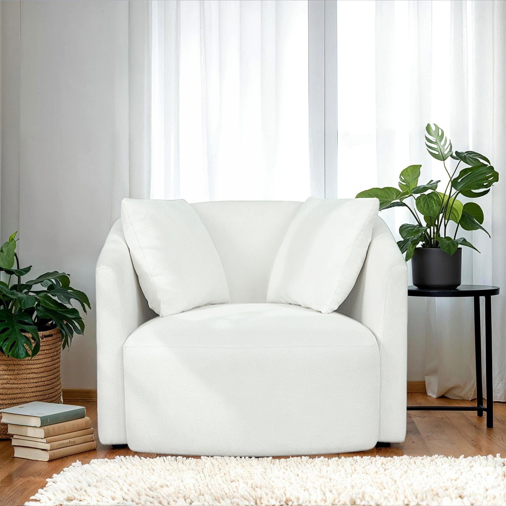Linon Swivel Accent Chair, , large