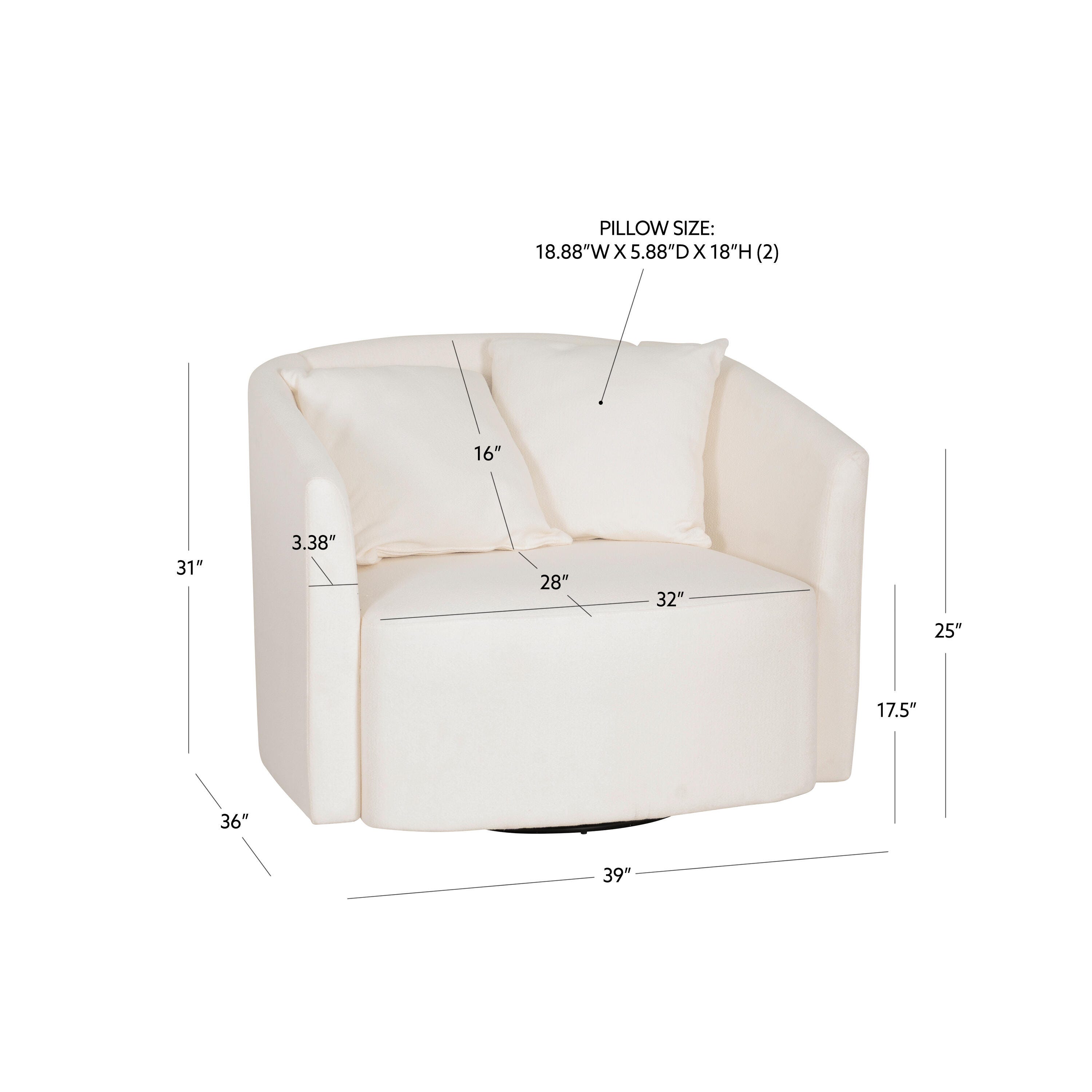 Linon Swivel Accent Chair, , large