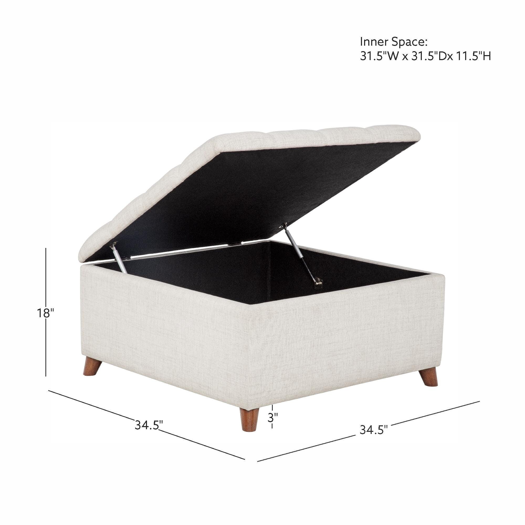 Linon Ottoman with Storage, , large