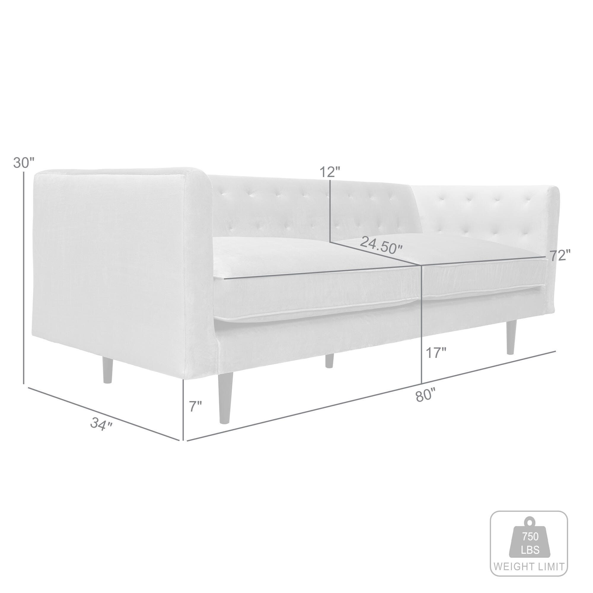 Armen Living Annabelle Sofa, Bluestone, large
