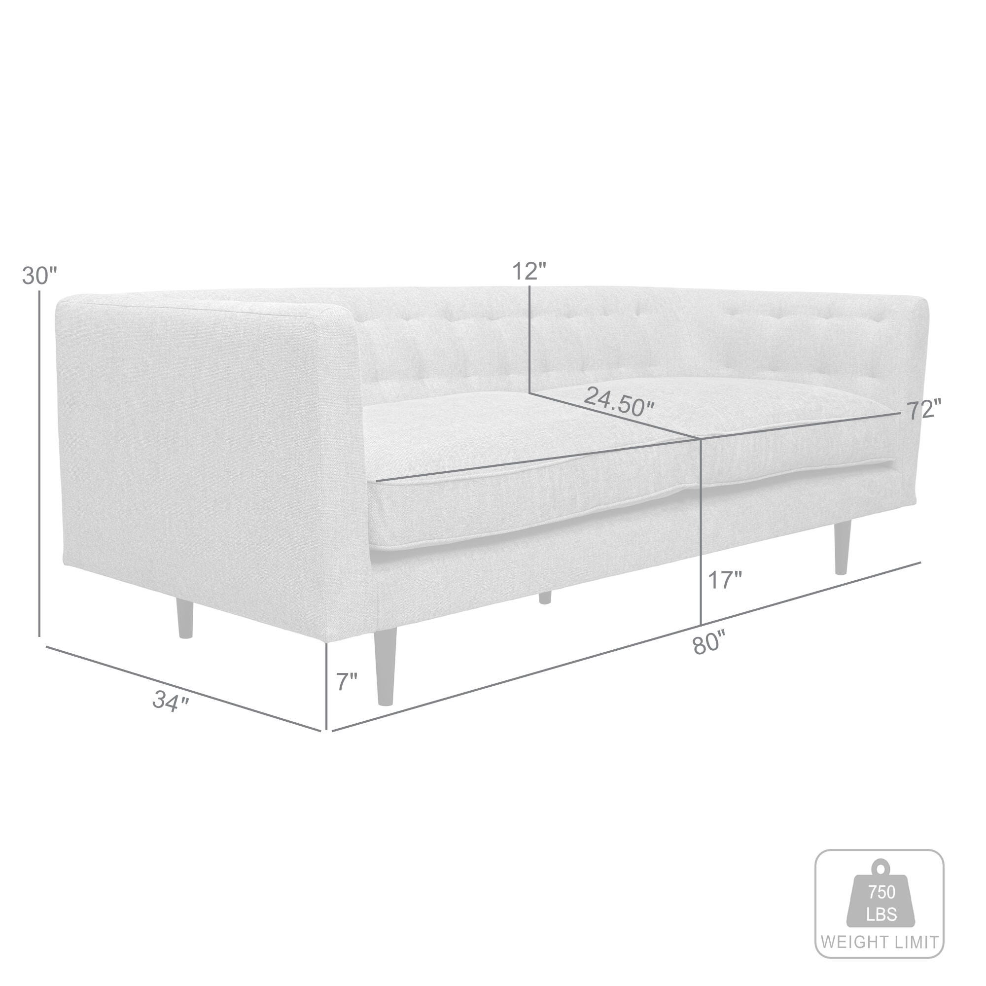 Armen Living Annabelle Sofa, Gray, large
