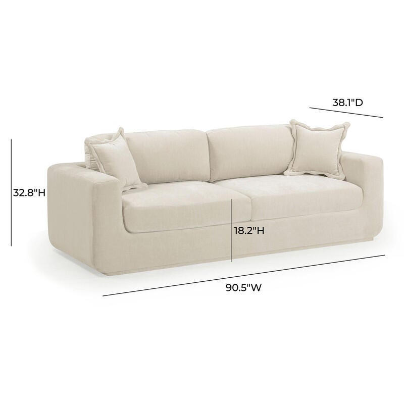 TOV Furniture Miri Sofa, Cream, large
