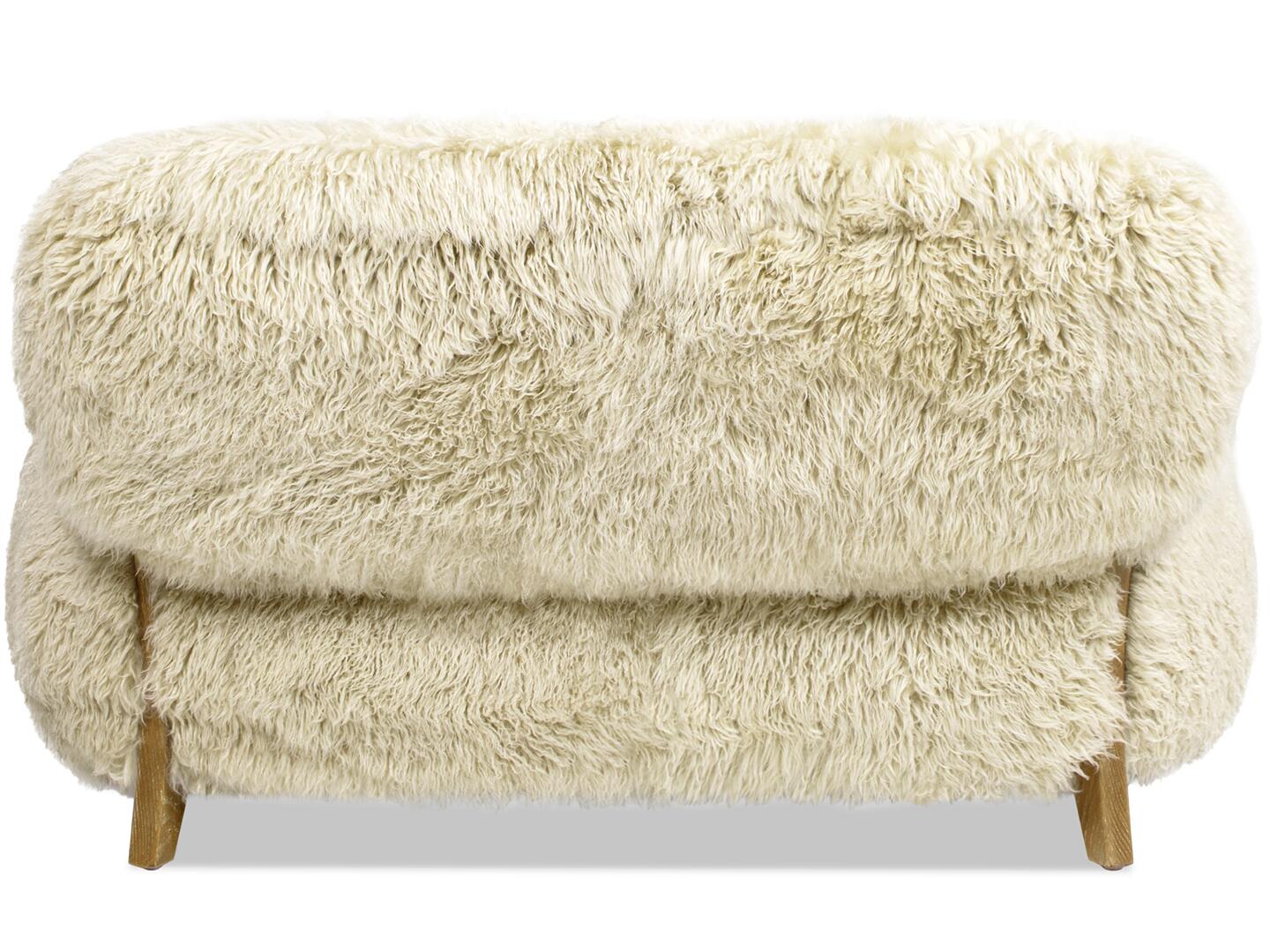 Jennifer Taylor Home Enchante Sheepskin Loveseat, , large