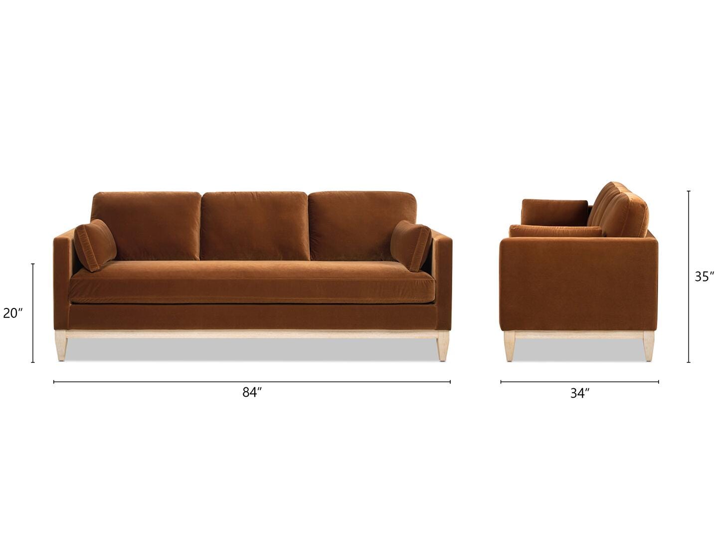 Jennifer Taylor Home Knox Sofa, Burnt Orange, large