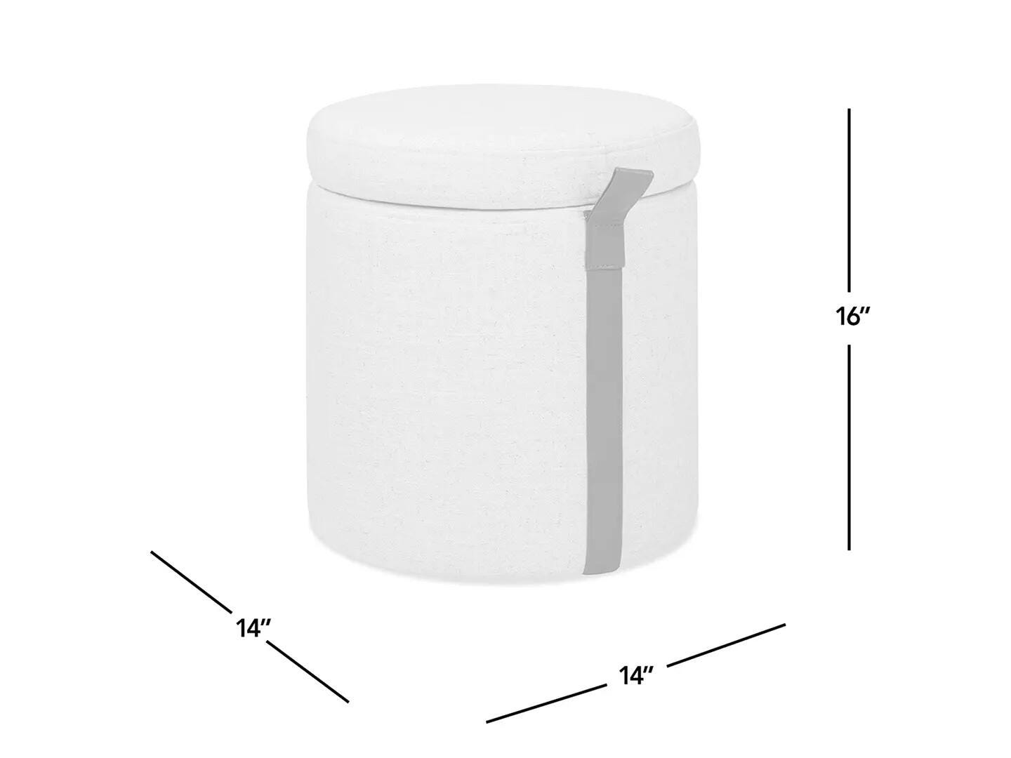 Jennifer Taylor Home Brandy Ottoman with Storage, Flax White, large
