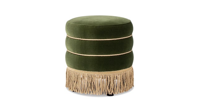 Jennifer Taylor Home Edward Ottoman, Olive Green