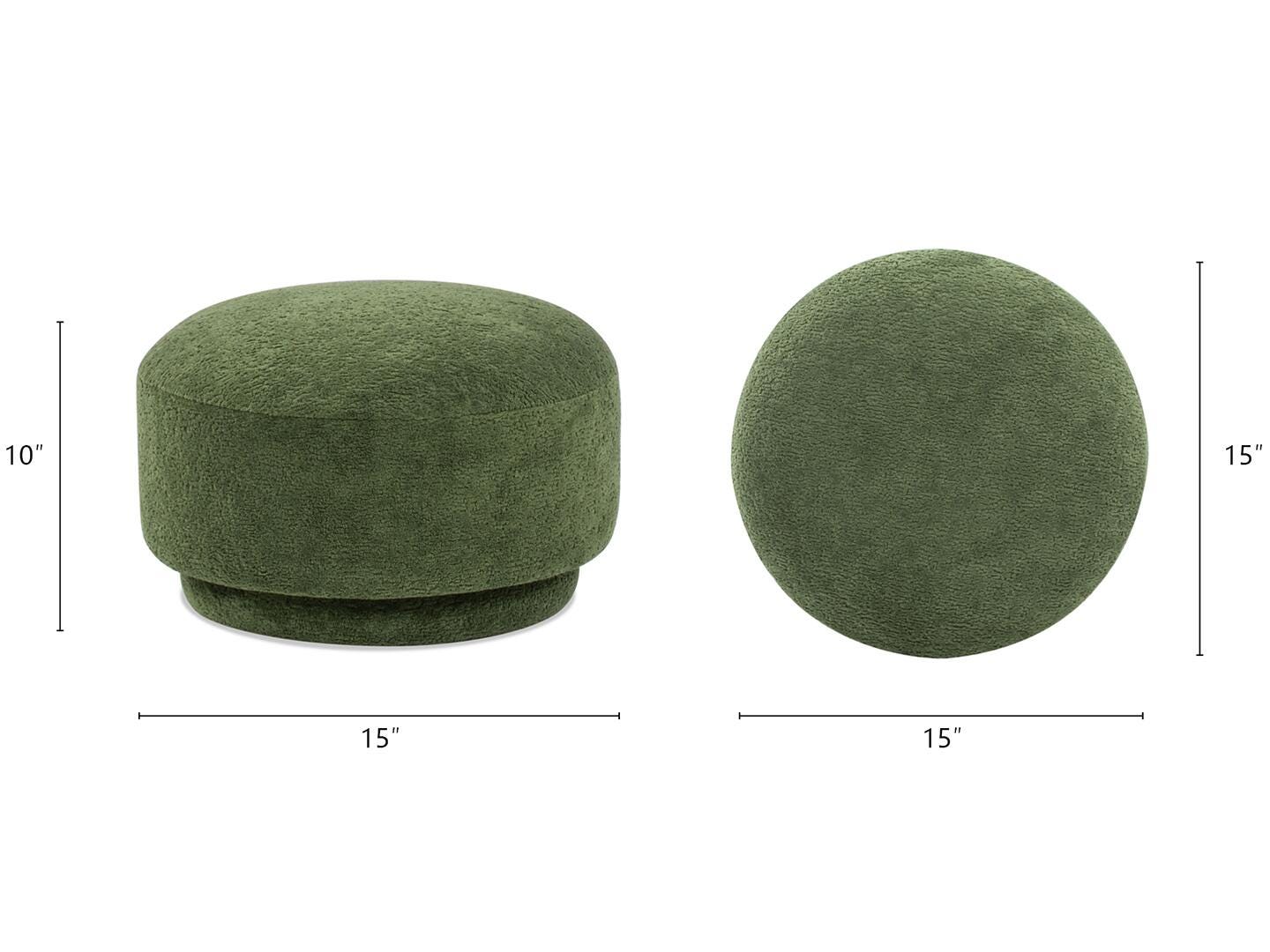 Jennifer Taylor Home Fuji Ottoman, Moss Green, large