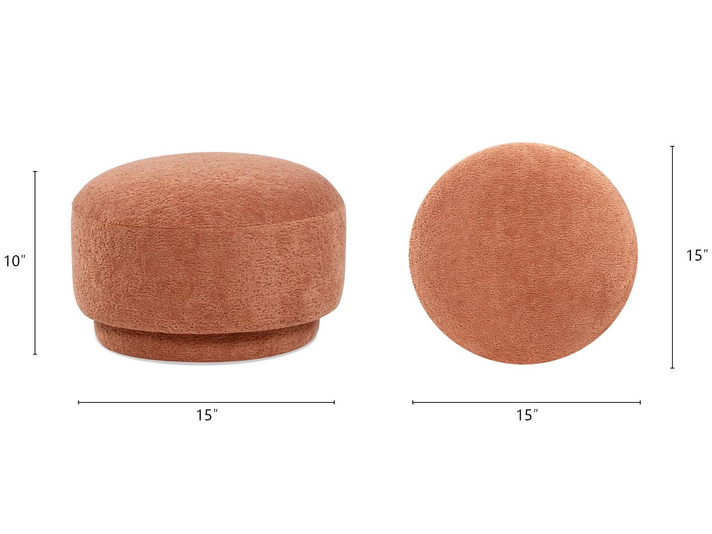 Jennifer Taylor Home Fuji Ottoman, Spice Orange, large
