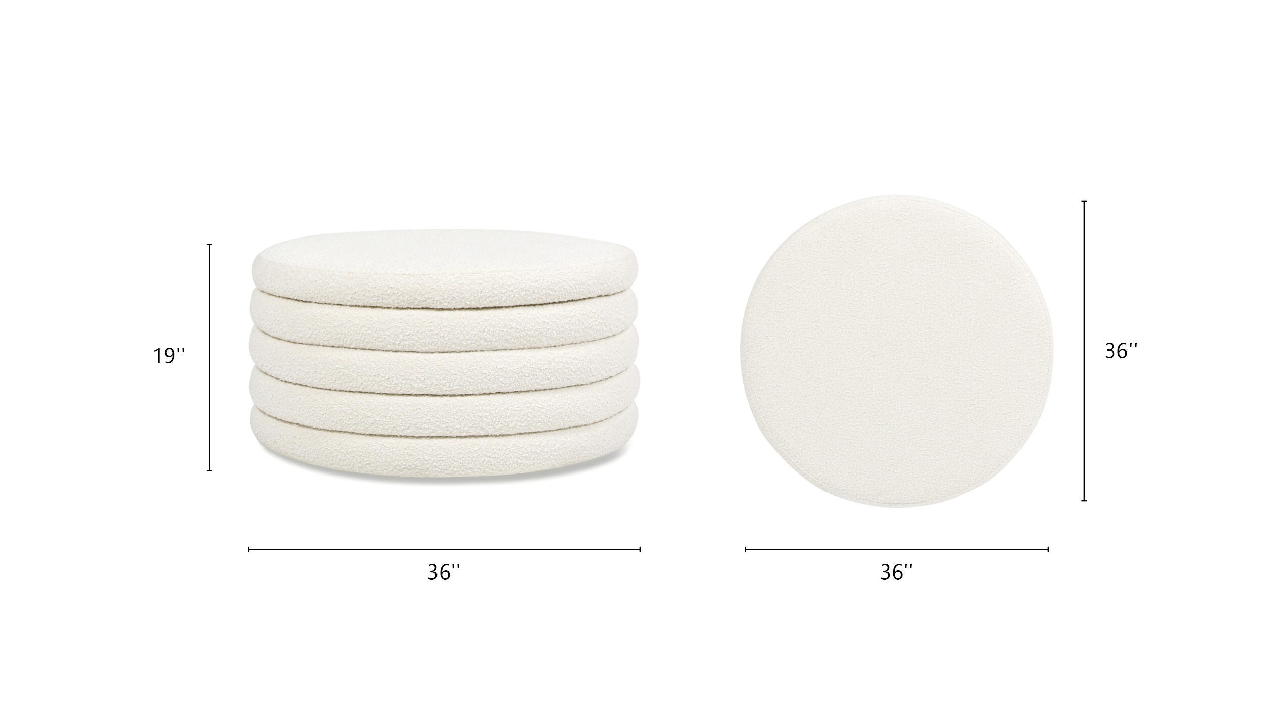 Jennifer Taylor Home Fuji Round Ottoman with Storage, , large