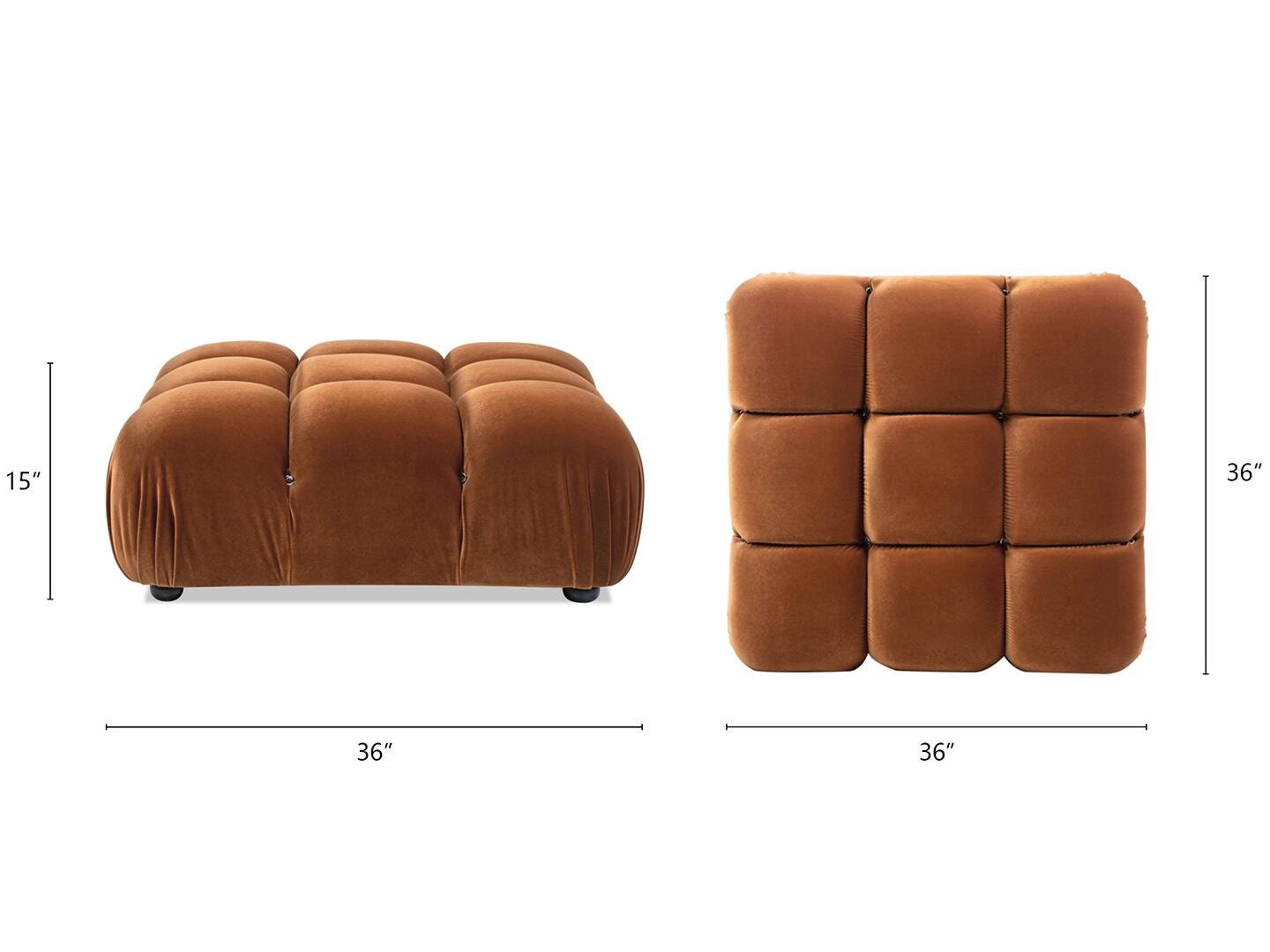 Jennifer Taylor Home Marcel Ottoman, Burnt Orange, large