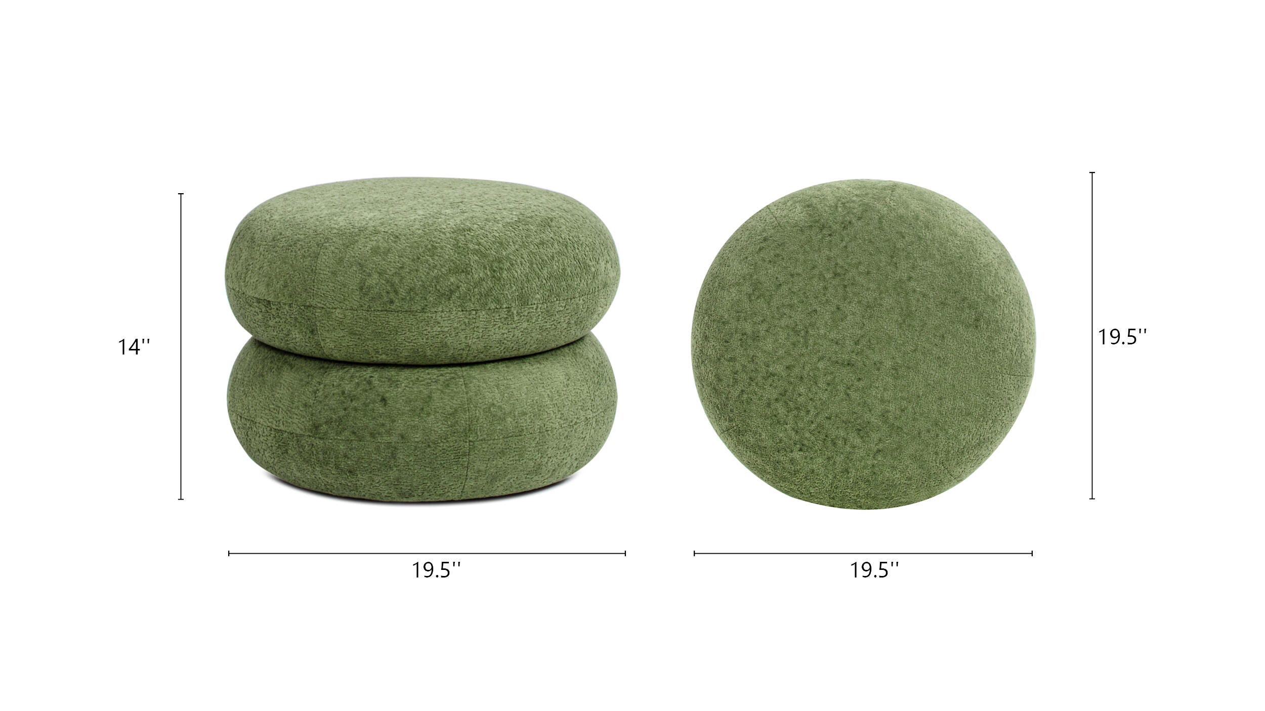 Jennifer Taylor Home Nest Ottoman, Moss Green, large